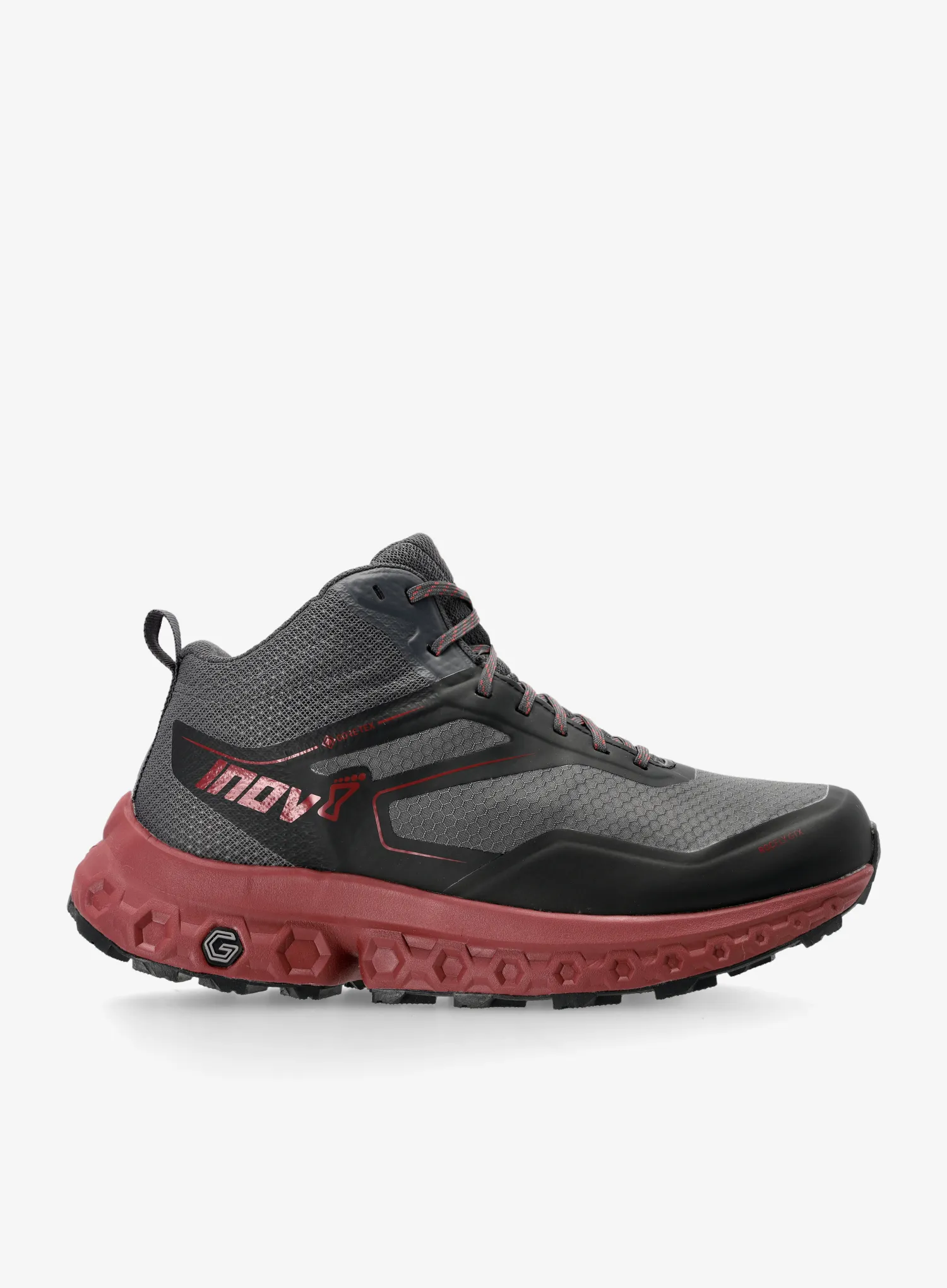 Pohodniški čevlji Inov-8 RocFly G 390 GTX Wide - dark grey/burgundy