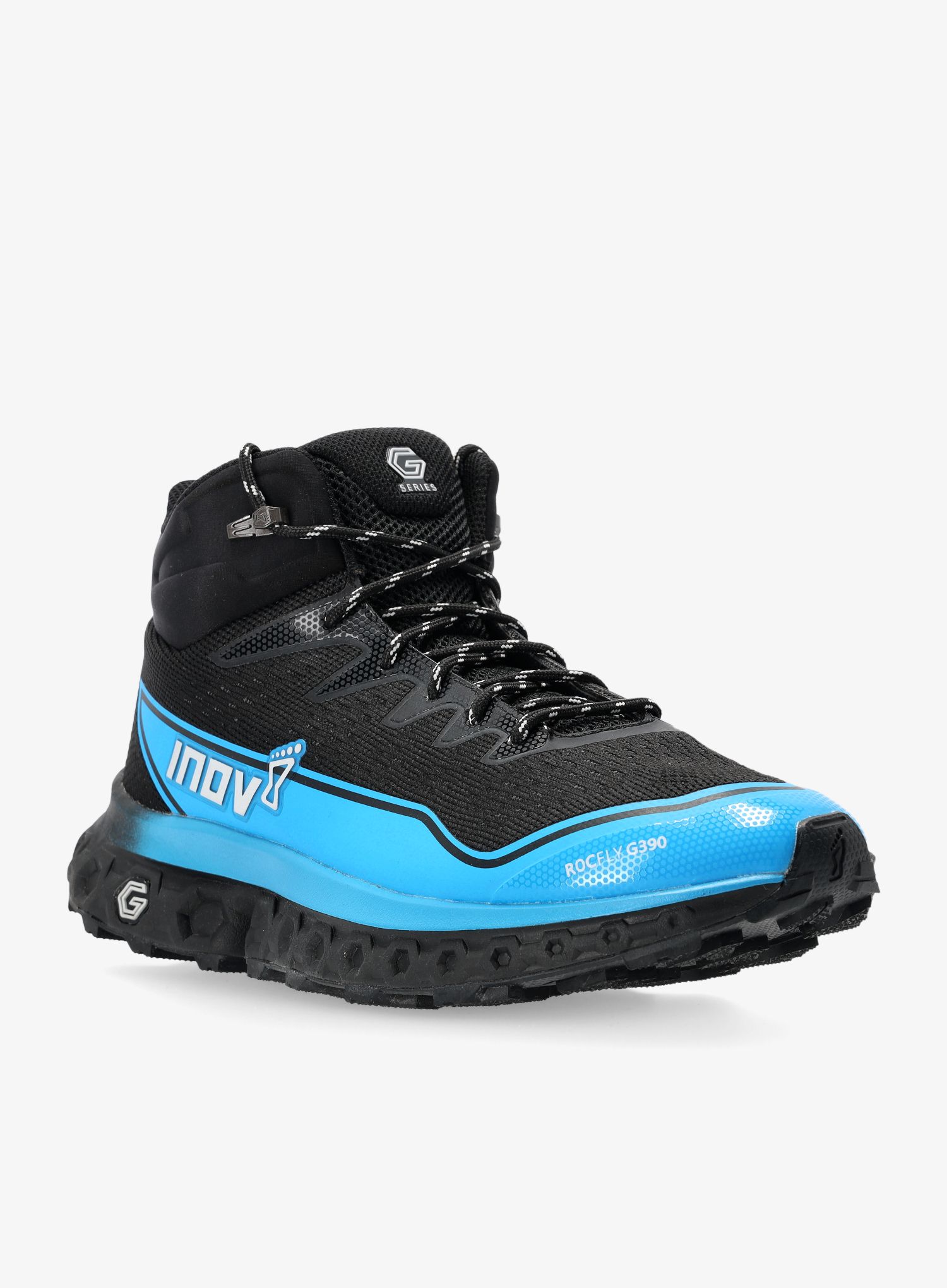 Moški pohodniški čevlji Inov-8 RocFly G 390  - black/blue