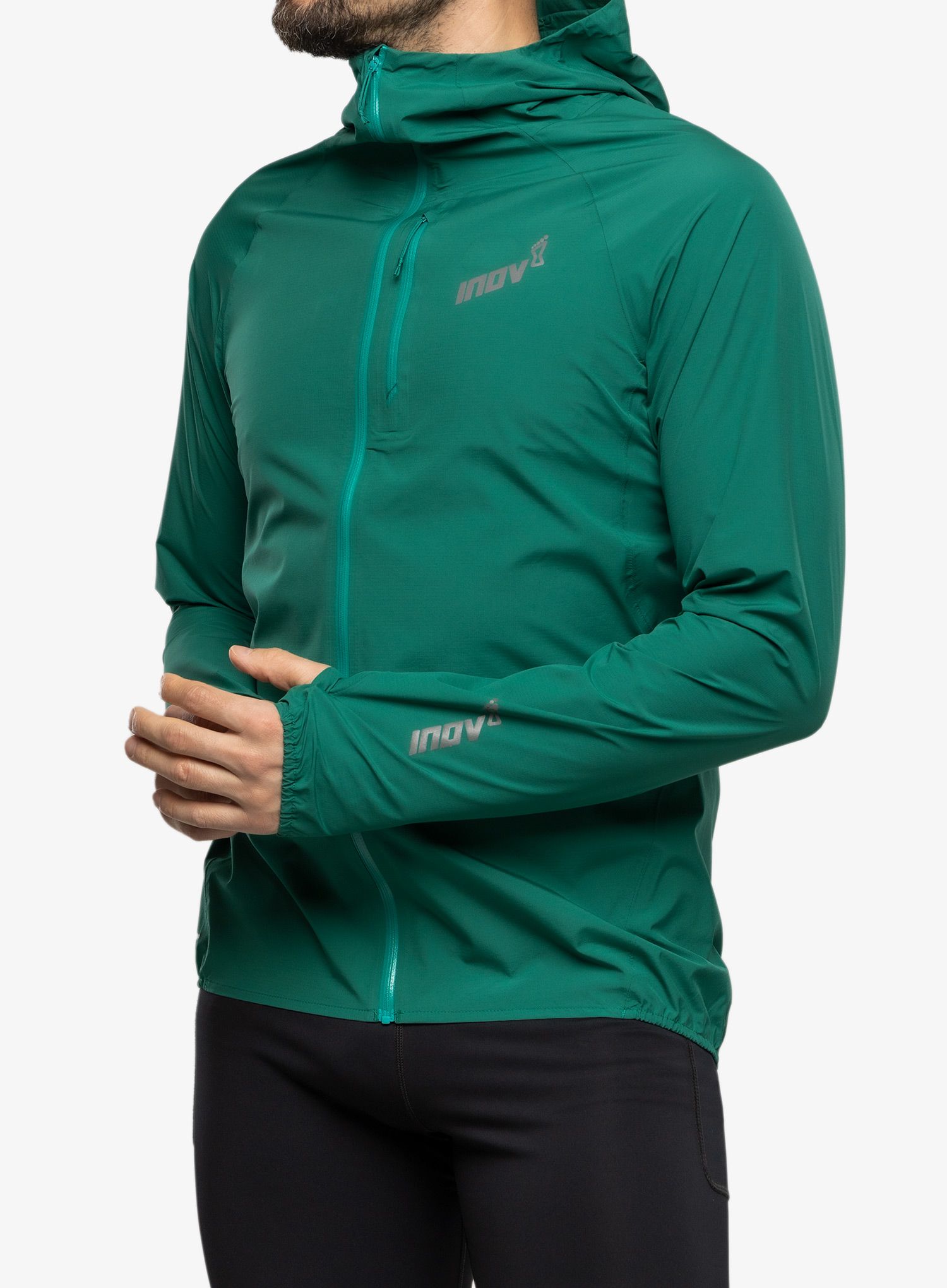 Moška tekaška jakna Inov-8 Stormshell FZ V2 - dark green