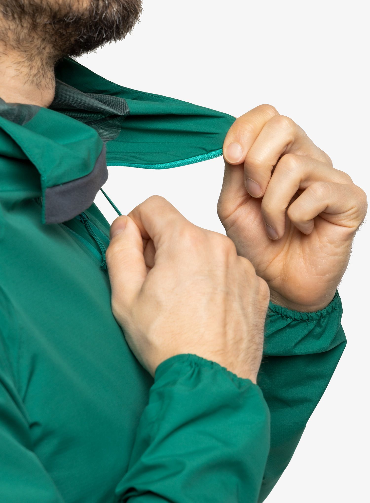 Moška tekaška jakna Inov-8 Stormshell FZ V2 - dark green