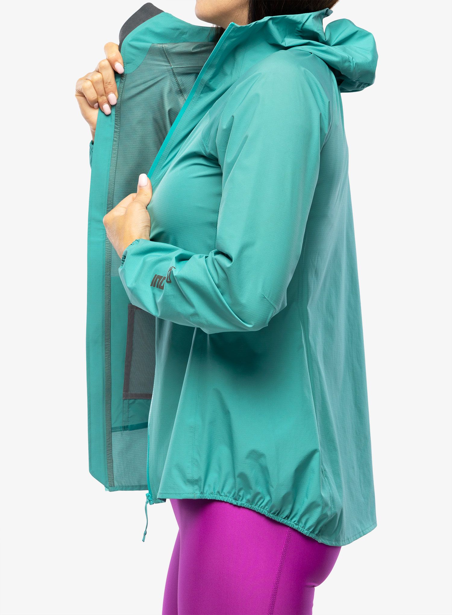 Ženska jakna za tek Inov-8 Stormshell FZ V2 - teal