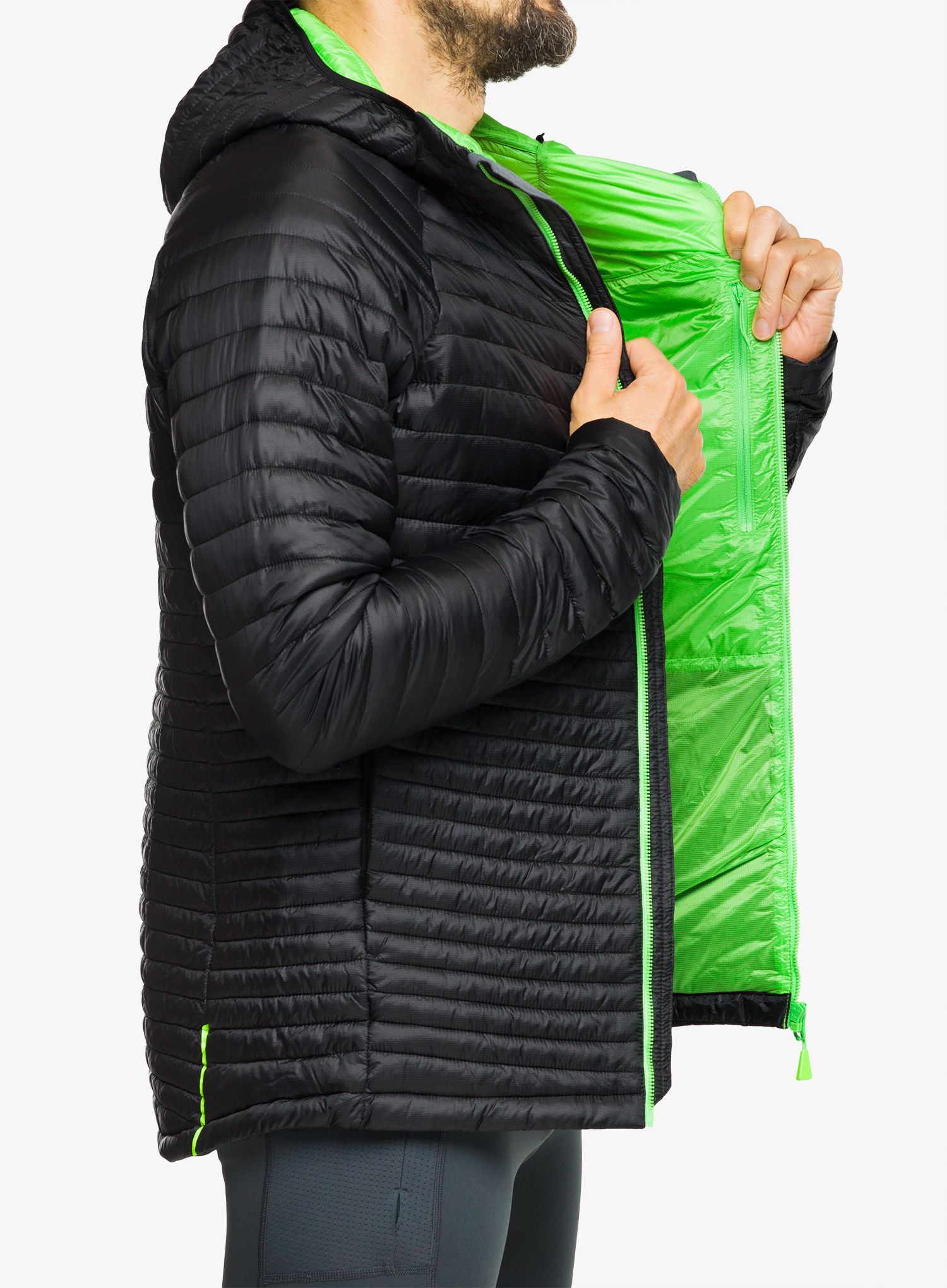 Sintetična jakna Inov-8 Thermoshell Pro Full-Zip - black/green
