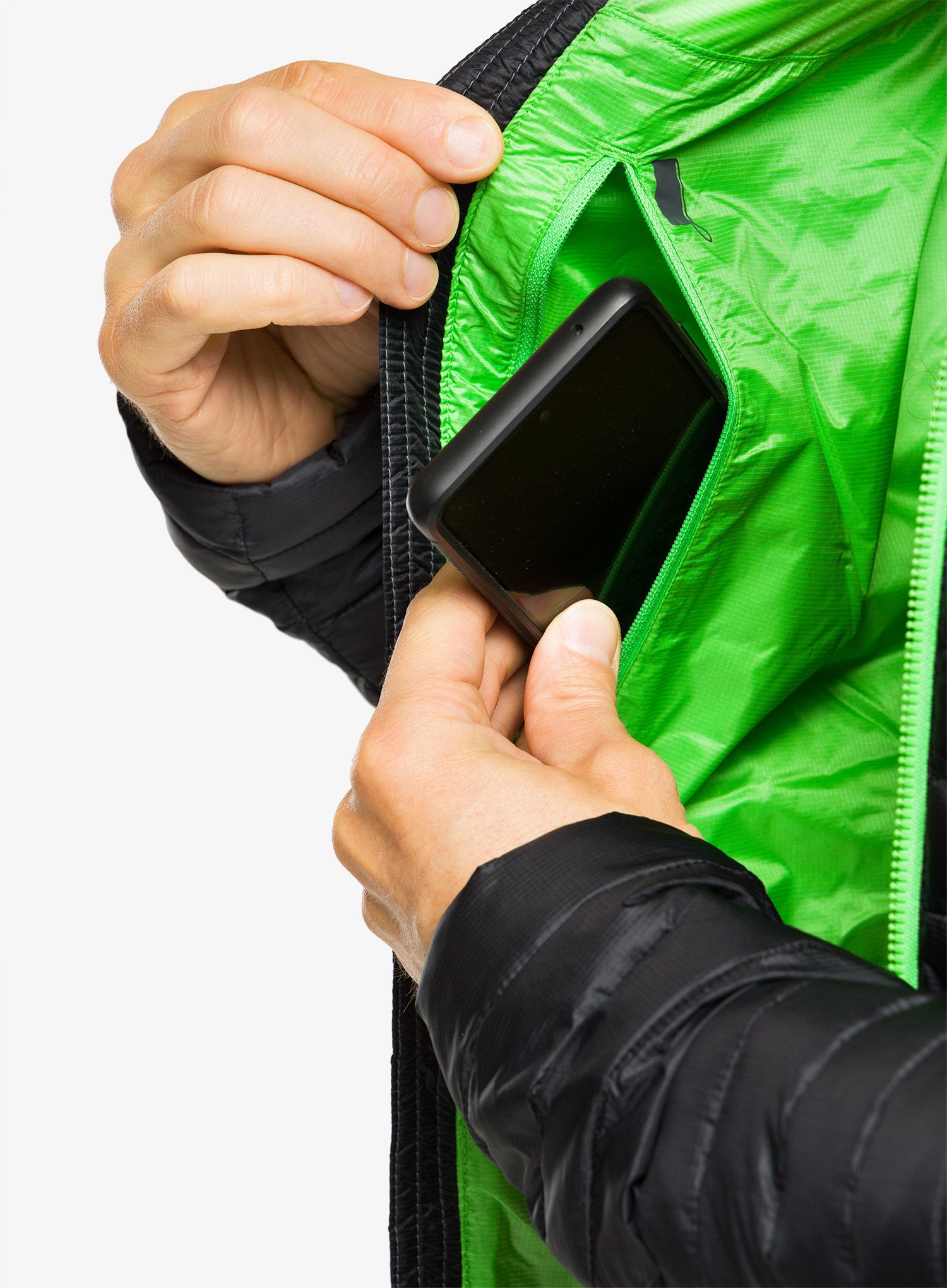 Sintetična jakna Inov-8 Thermoshell Pro Full-Zip - black/green