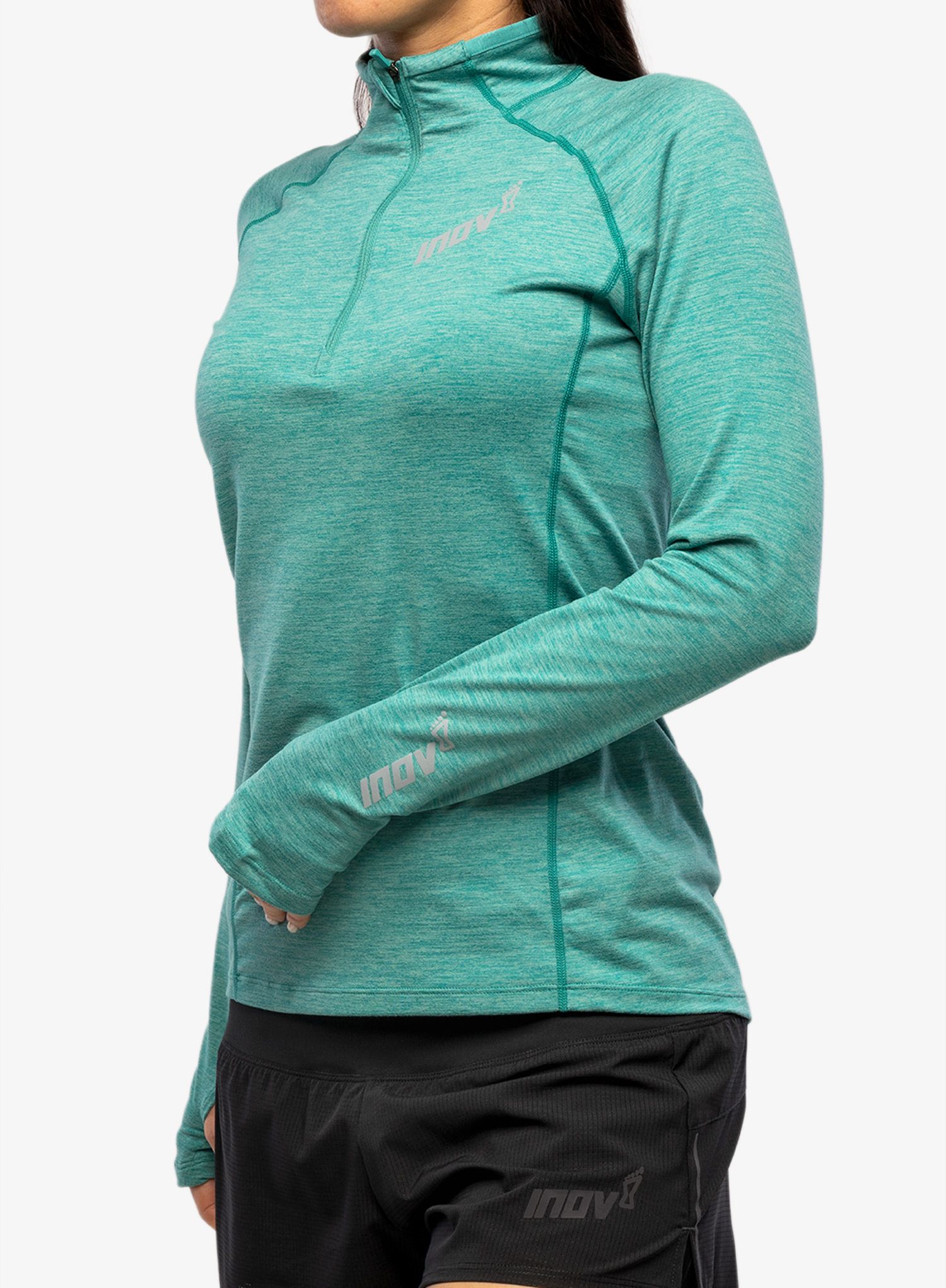 Ženska tekaška jopica Inov-8 Train Elite Mid Half-Zip - dark teal