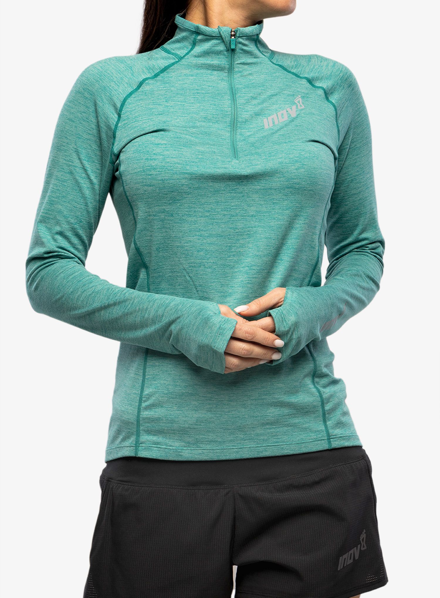 Ženska tekaška jopica Inov-8 Train Elite Mid Half-Zip - dark teal