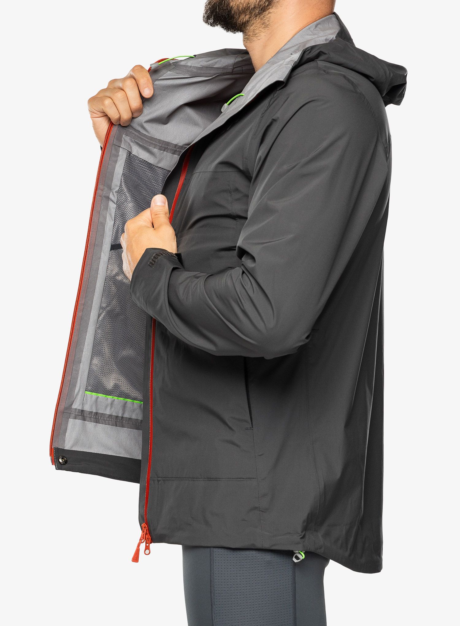 Moška tekaška jakna Inov-8 Venturelite Jacket FZ - graphite/orange