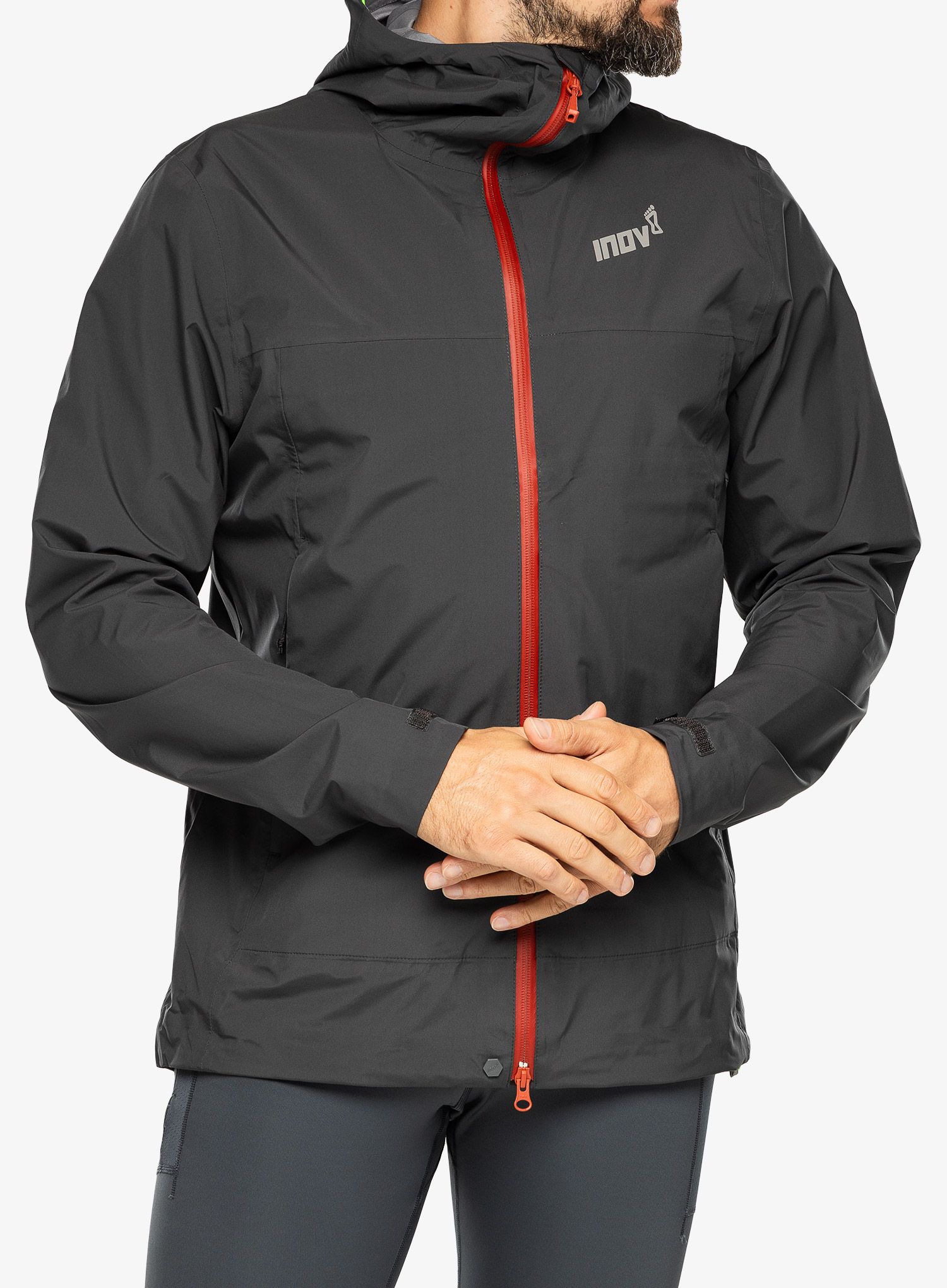 Moška tekaška jakna Inov-8 Venturelite Jacket FZ - graphite/orange