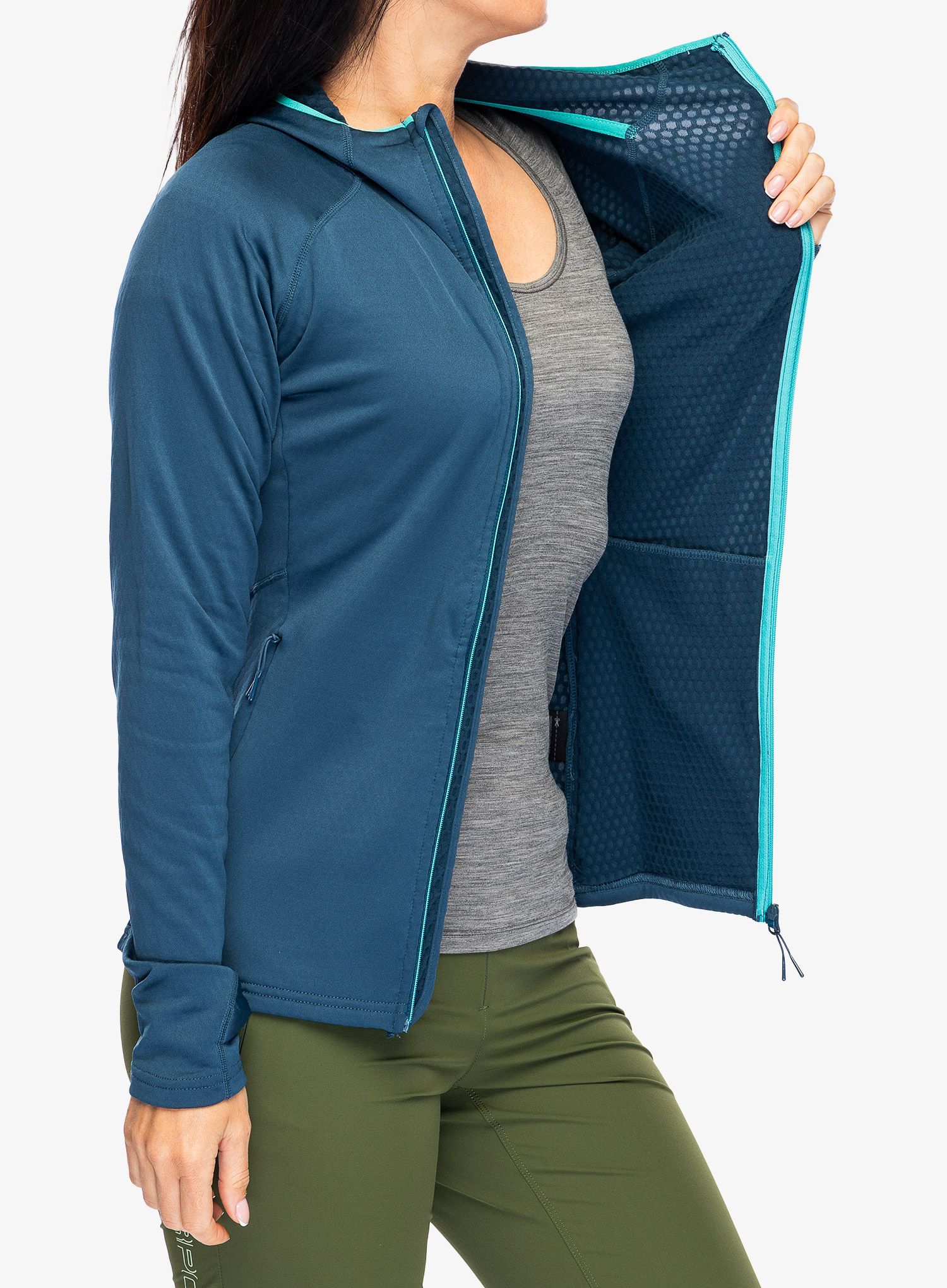 Ženski flis Inov-8 Venturelite Mid Hoodie FZ - navy