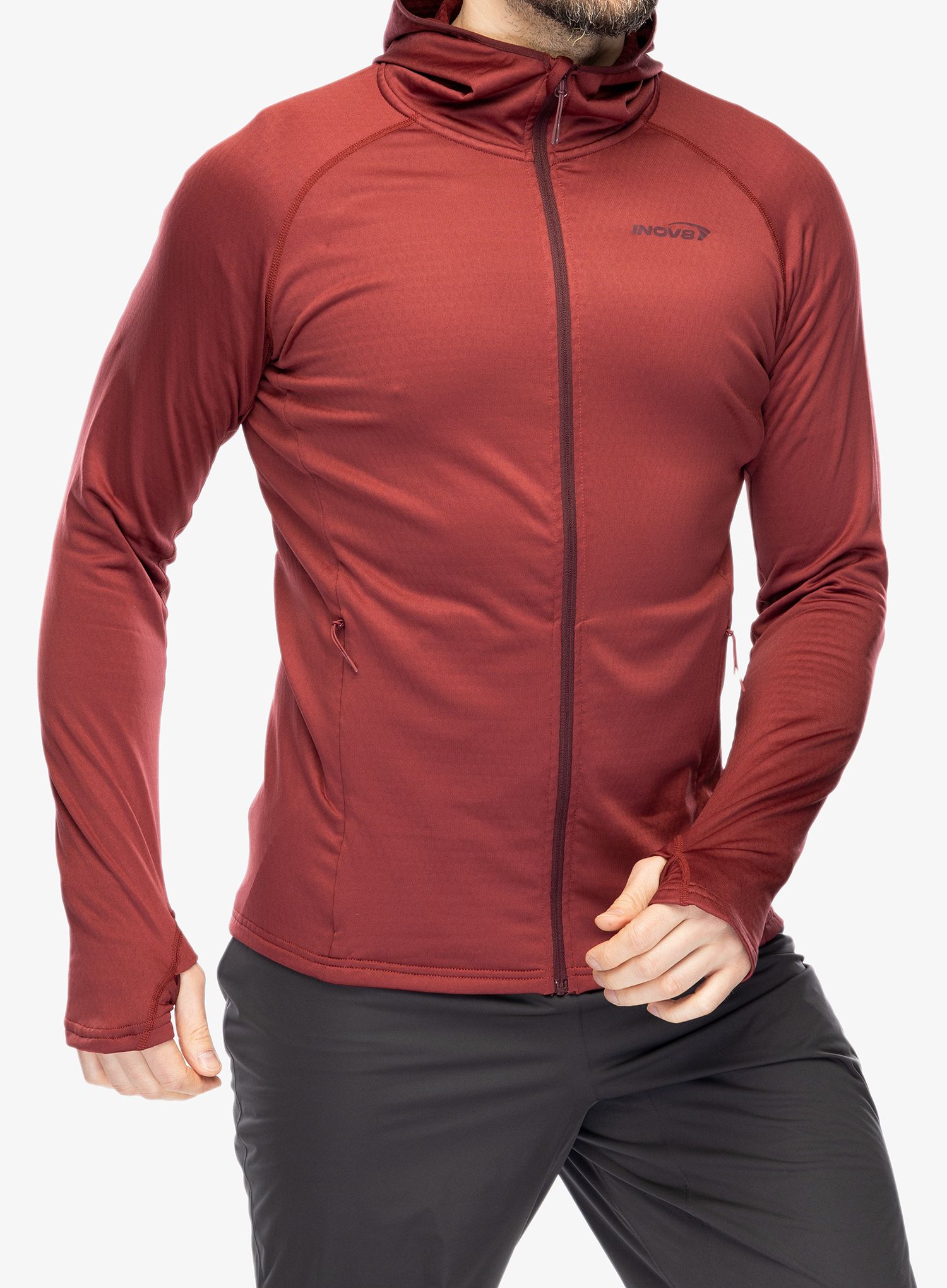 Jopica na zadrgo Inov-8 Venturelite Mid Hoodie FZ - burgundy
