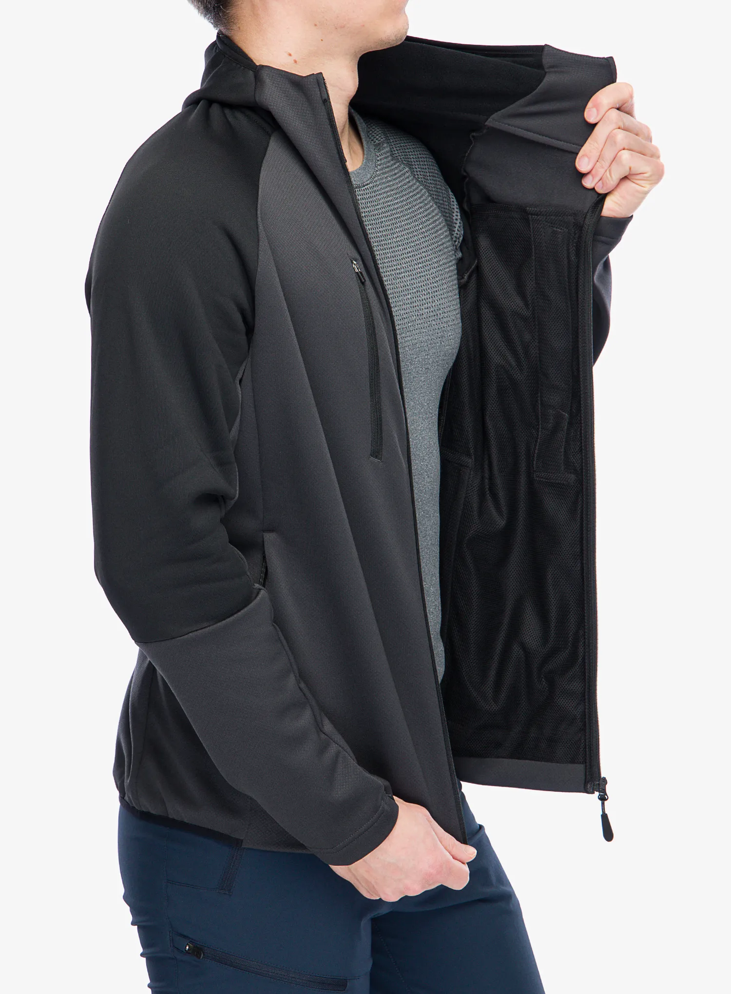 Flis Jack Wolfskin Alpgrat XT Jacket - phantom