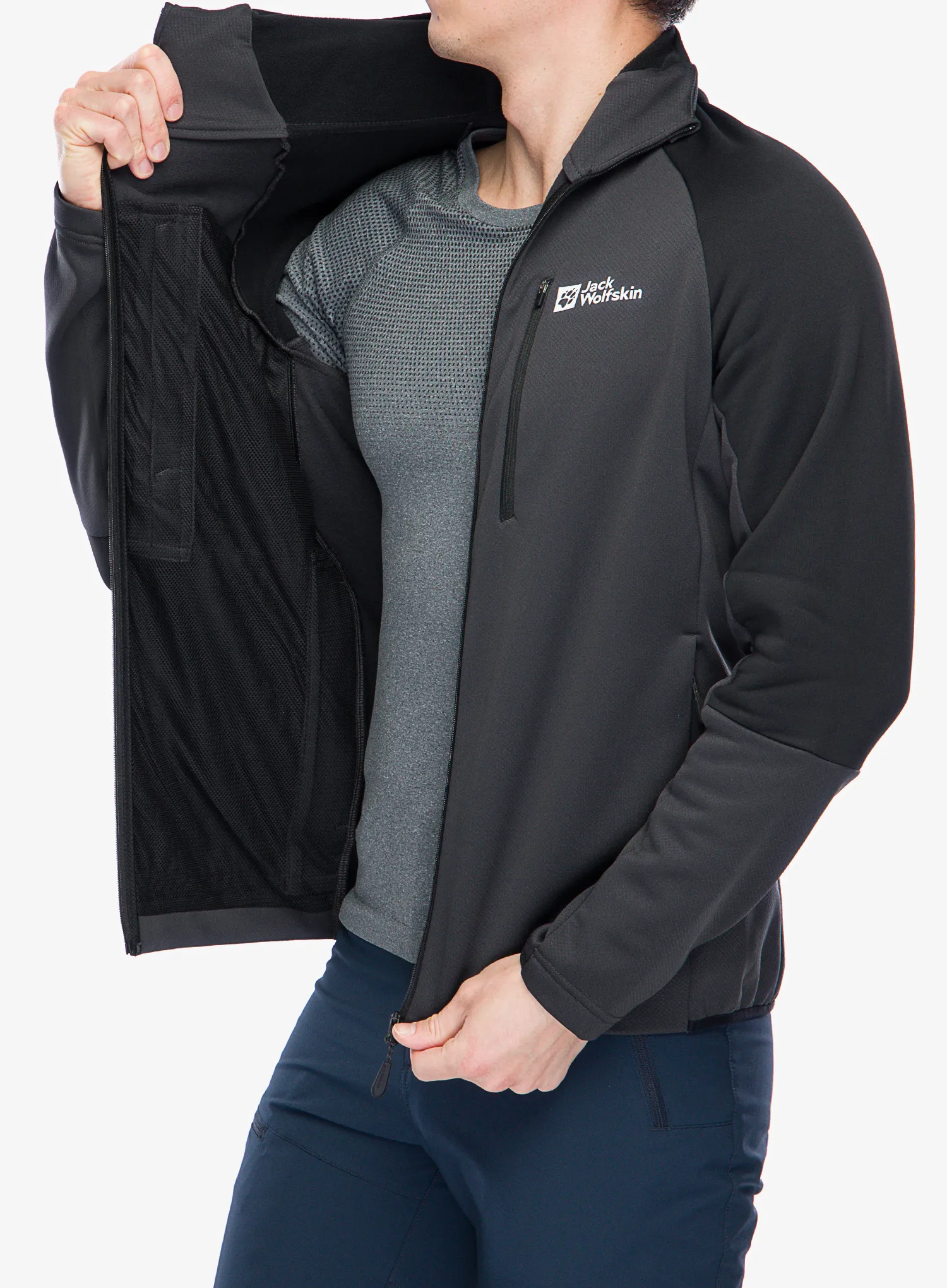 Flis Jack Wolfskin Alpgrat XT Jacket - phantom