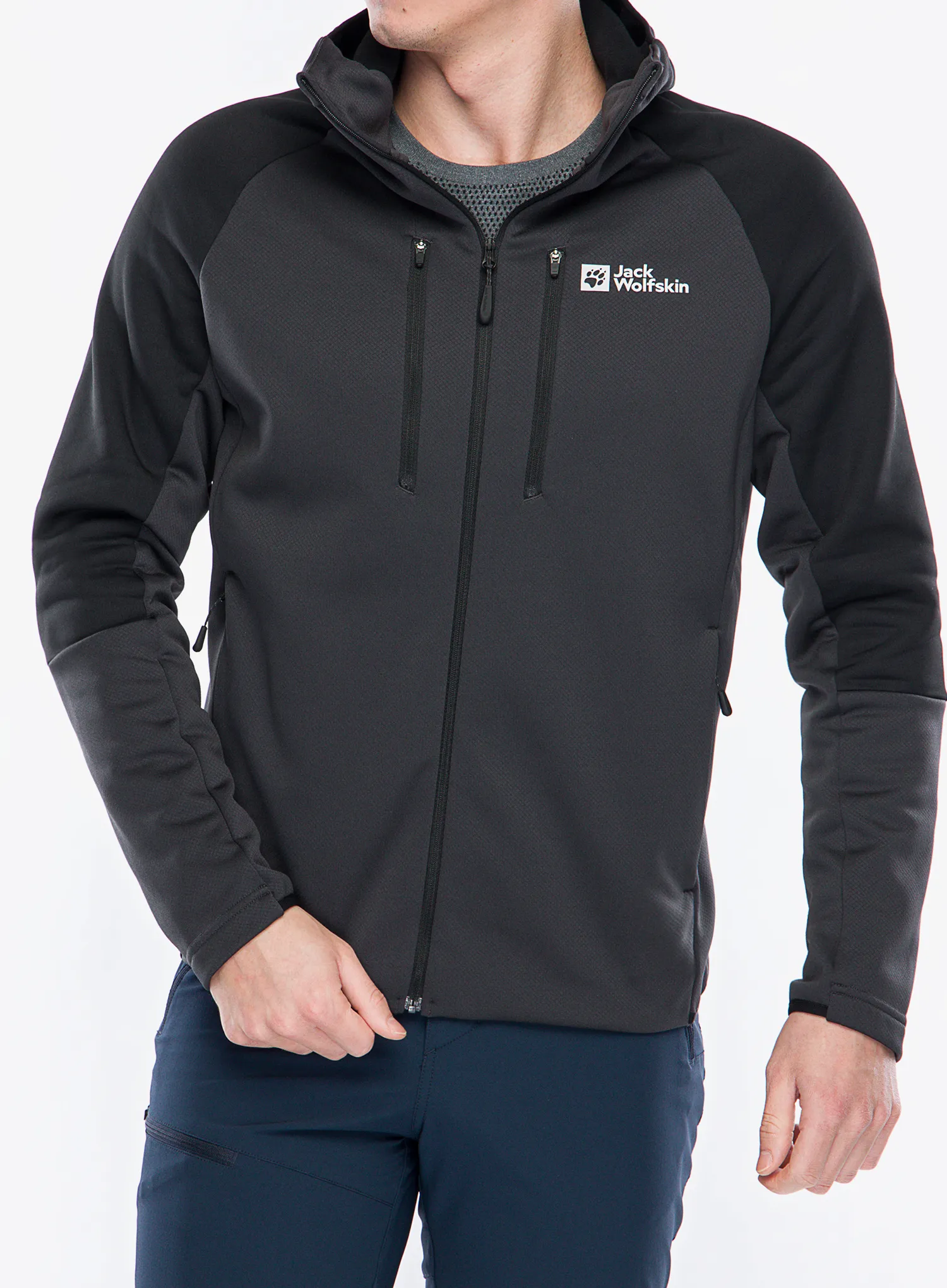 Flis Jack Wolfskin Alpgrat XT Jacket - phantom