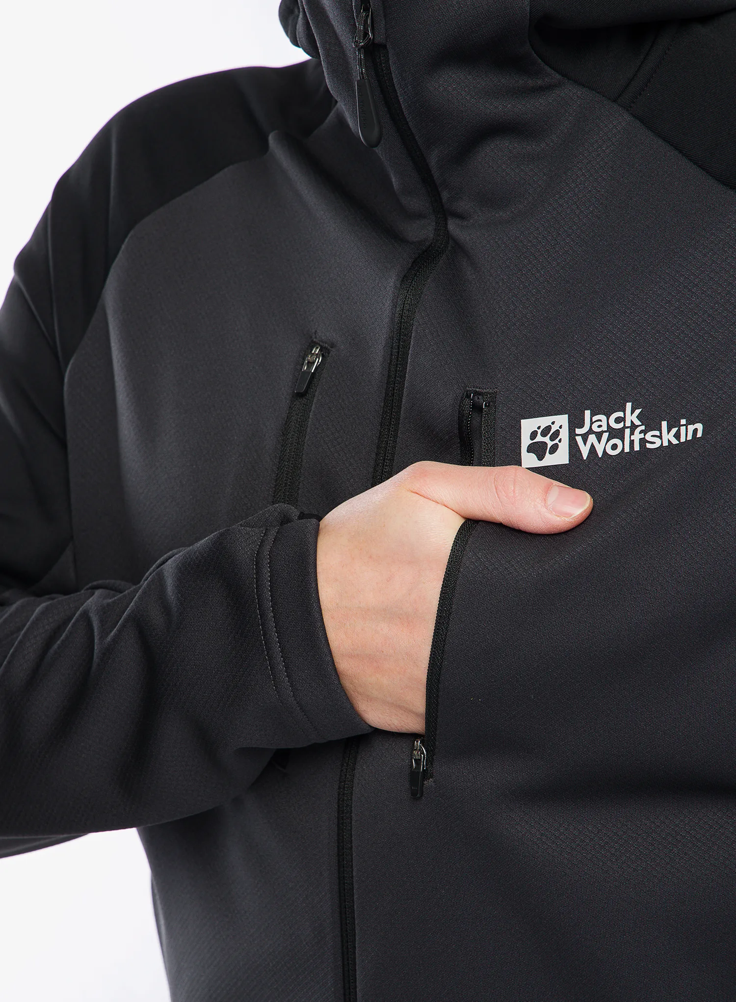 Flis Jack Wolfskin Alpgrat XT Jacket - phantom