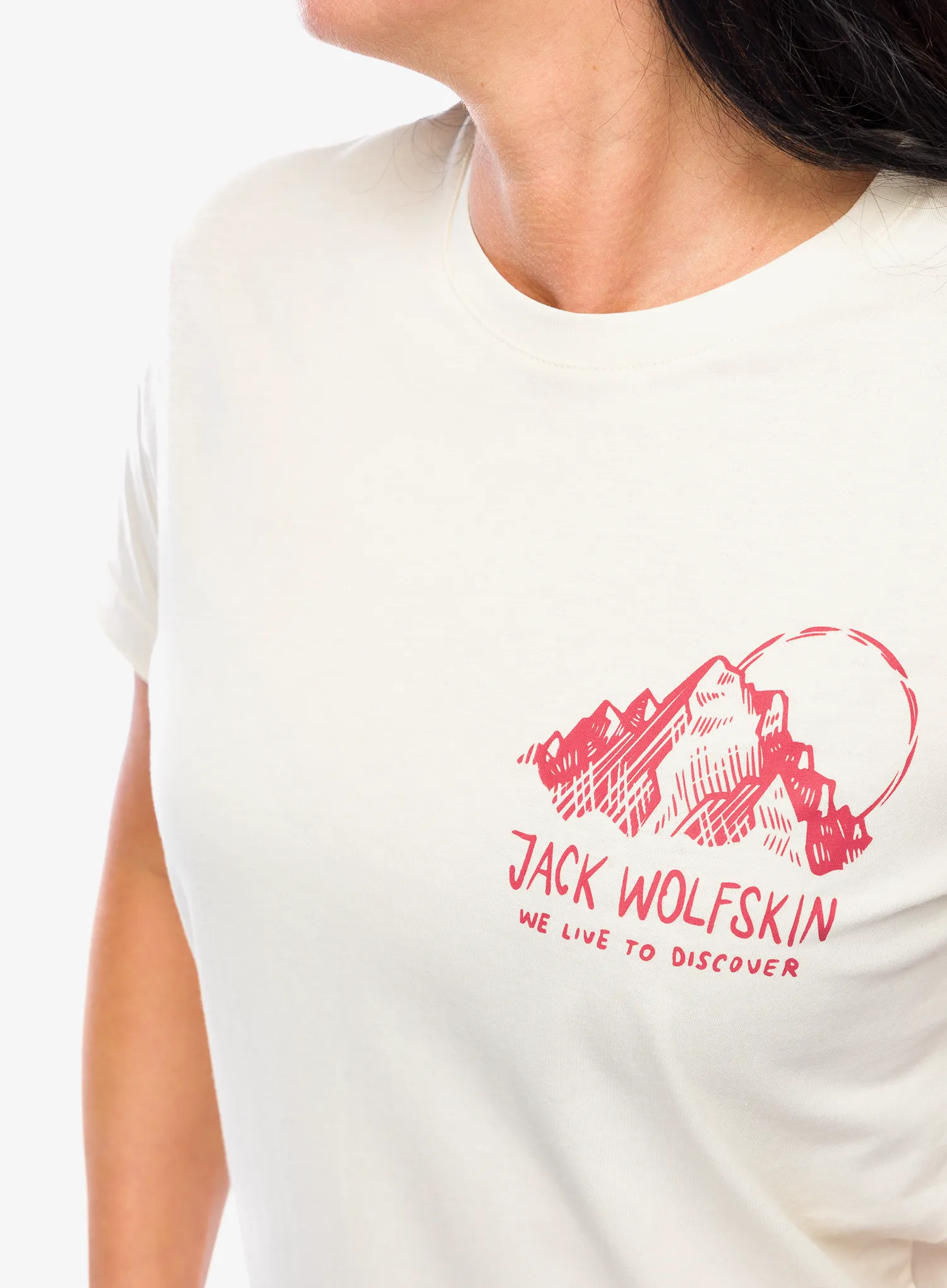 Ženska bombažna majica Jack Wolfskin Bergblick T - panna cotta