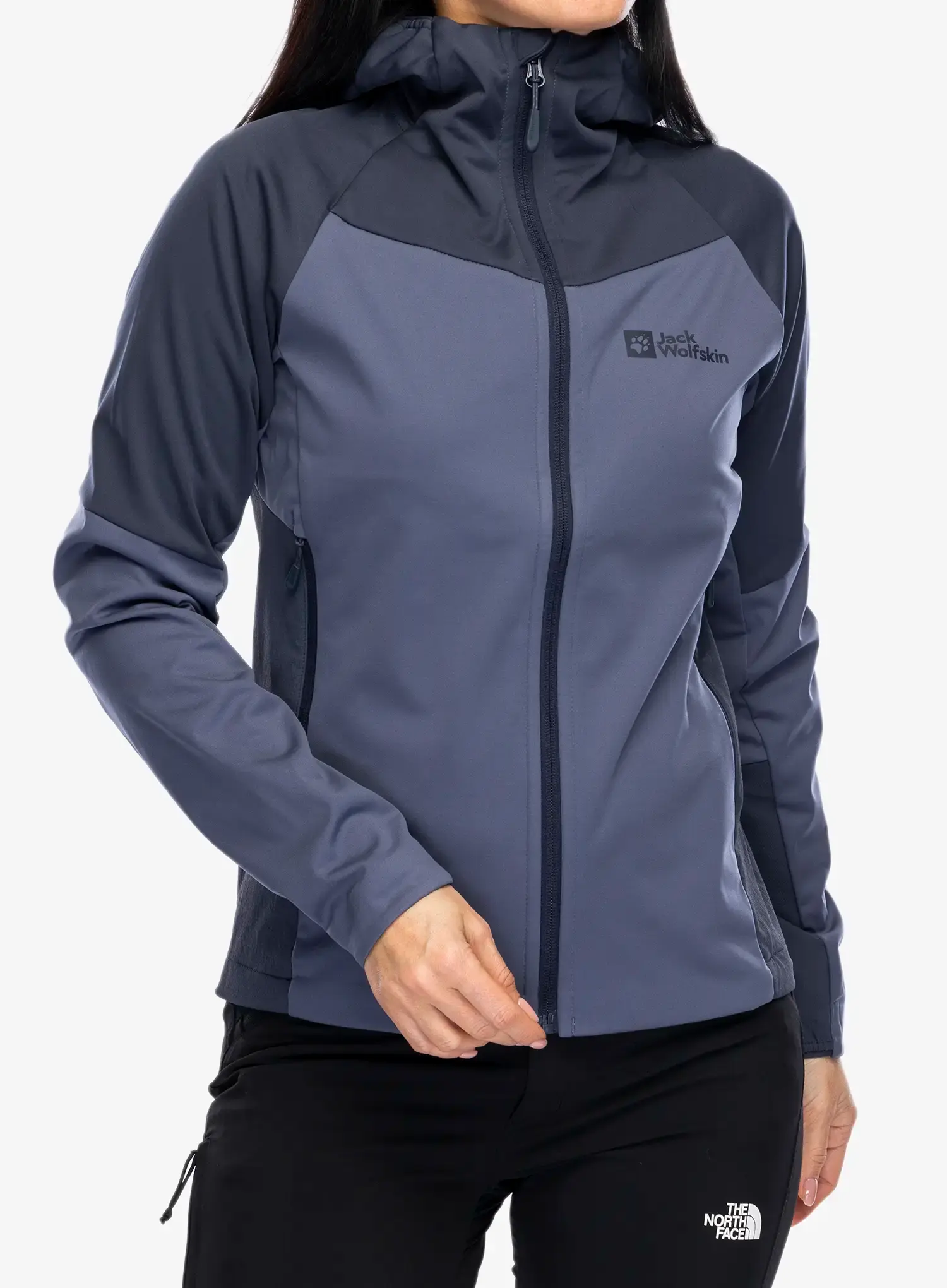 Ženska softshell jakna Jack Wolfskin Brisstal Hoody - dolphin