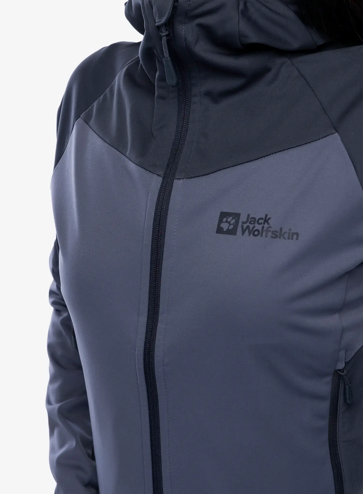 Ženska softshell jakna Jack Wolfskin Brisstal Hoody - dolphin