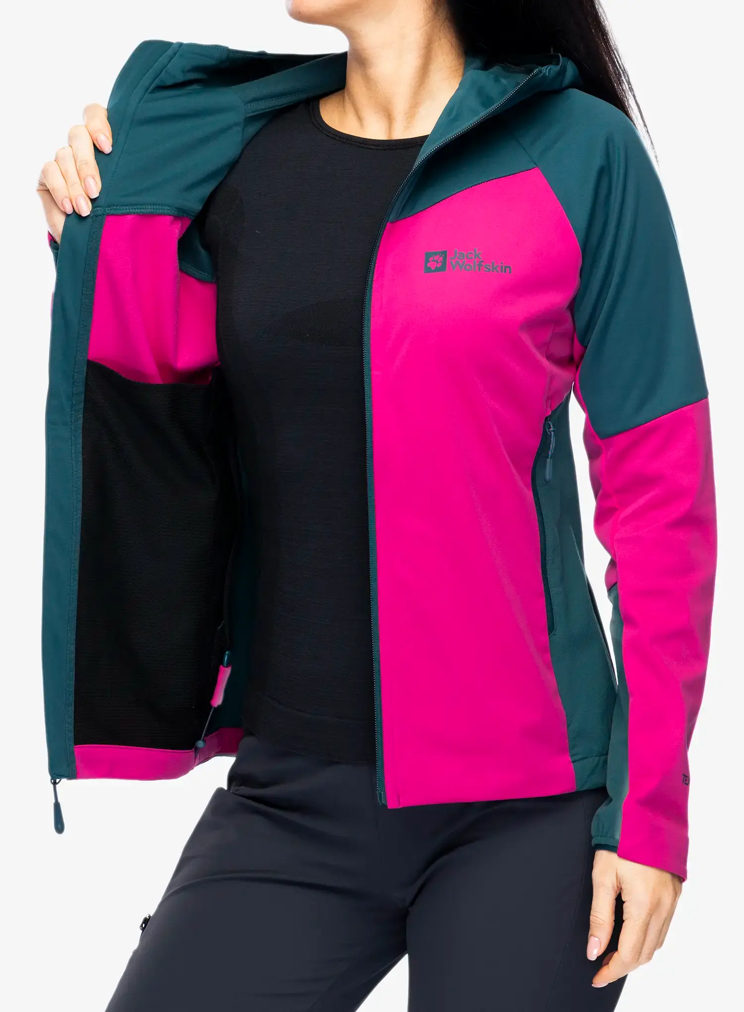 Ženska softshell jakna Jack Wolfskin Brisstal Hoody - new magenta
