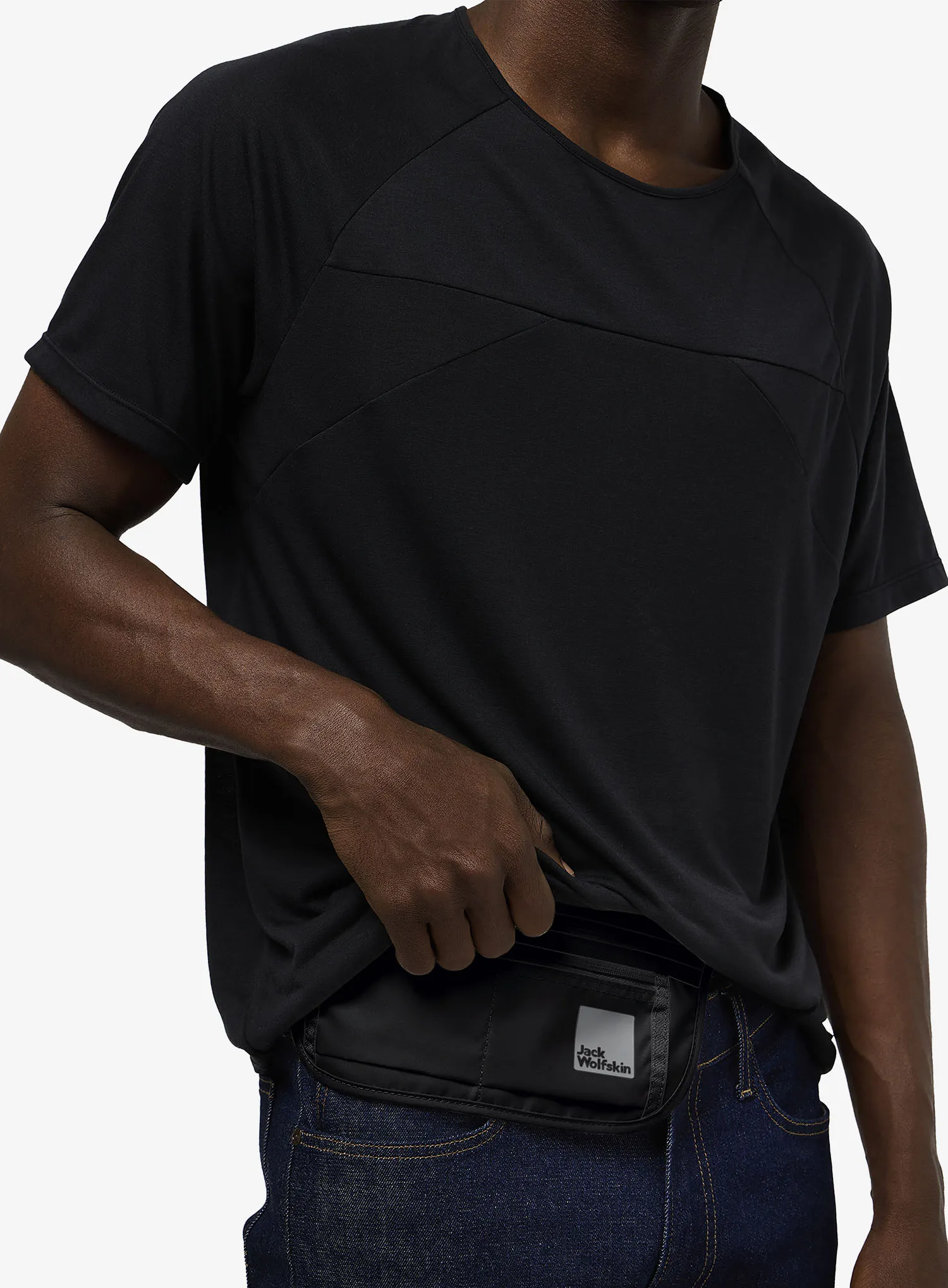 Torbica za okoli pasu Jack Wolfskin Document Belt De Luxe - black