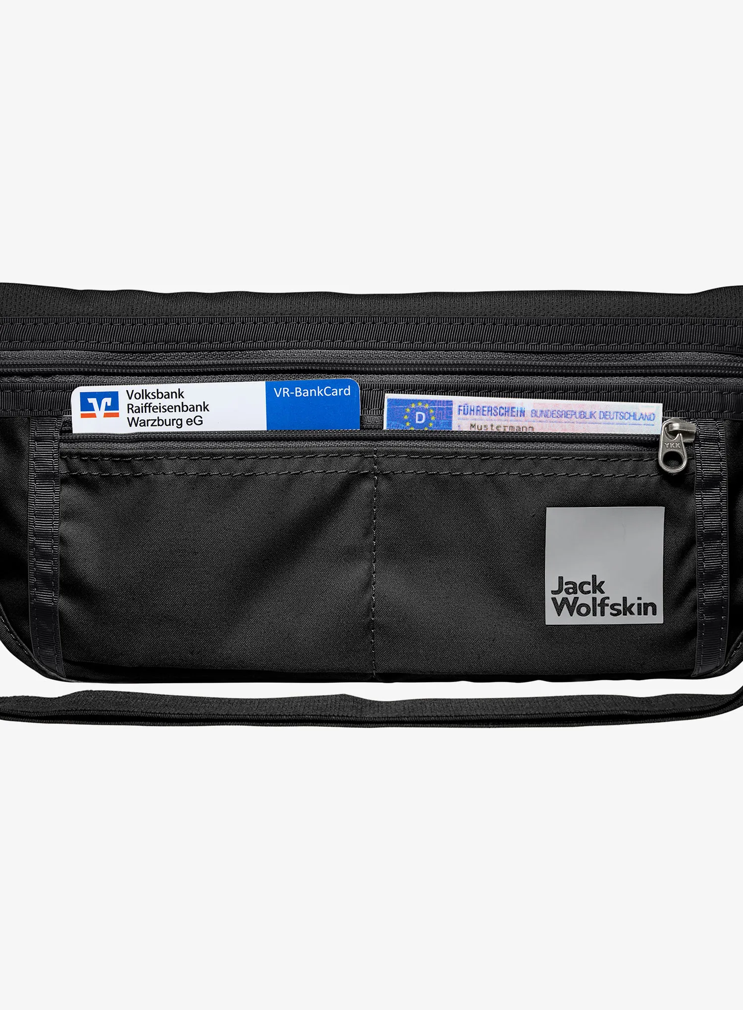 Torbica za okoli pasu Jack Wolfskin Document Belt De Luxe - black