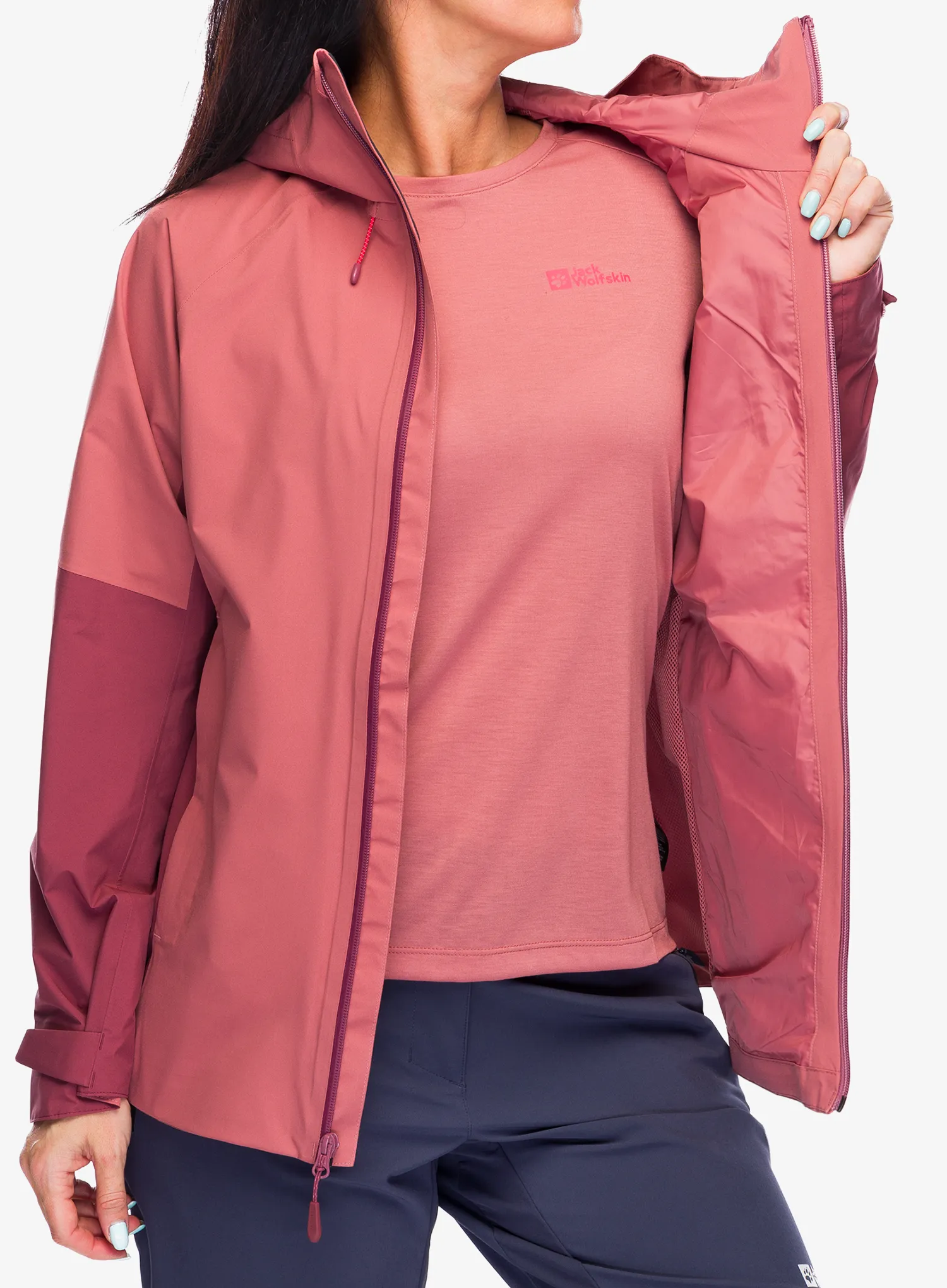 Ženska hardshell jakna Jack Wolfskin Eagle Peak 2L Jacket - mineral red