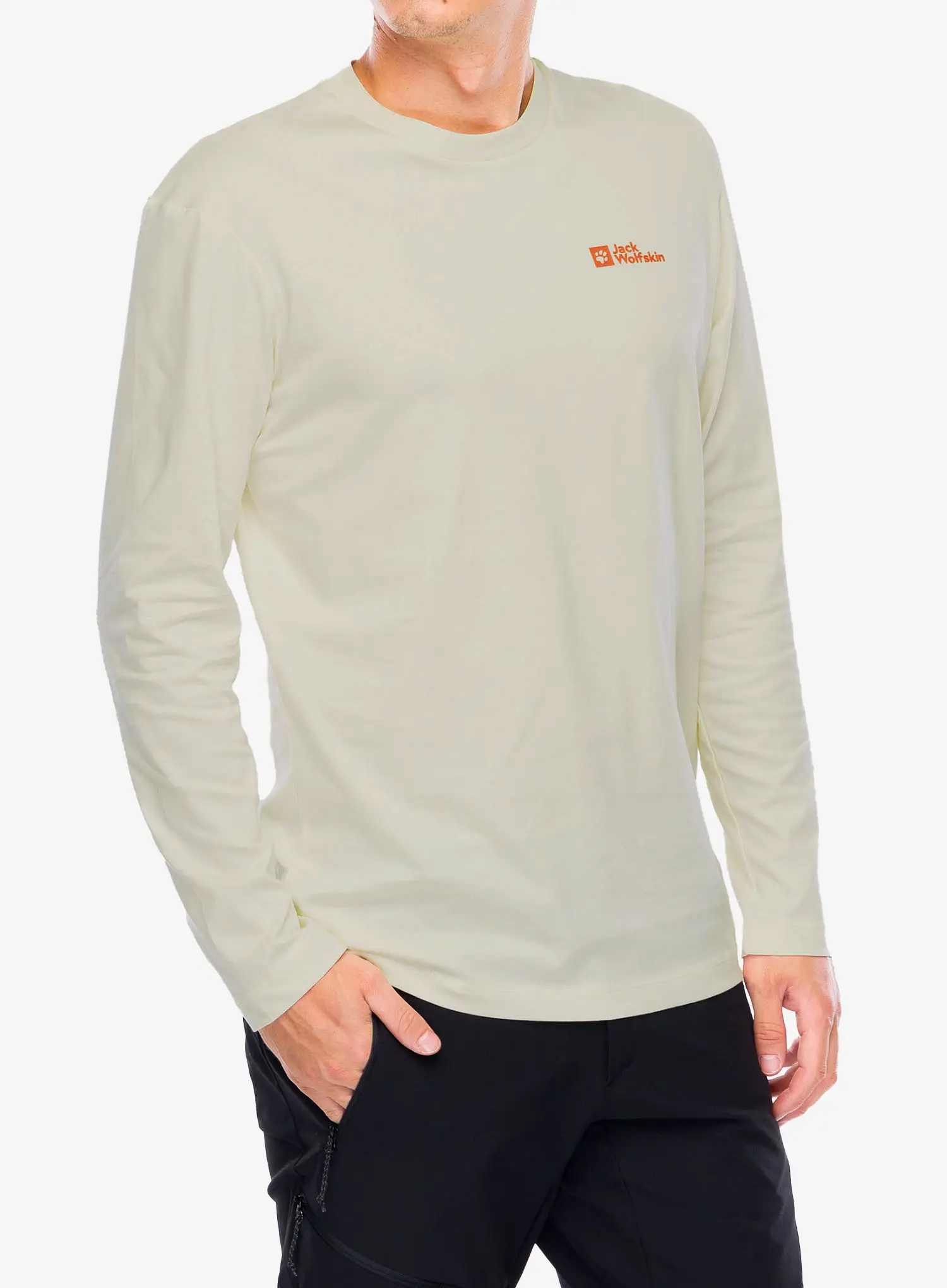 Majica z dolgimi rokavi Jack Wolfskin Essential Longsleeve - panna cotta