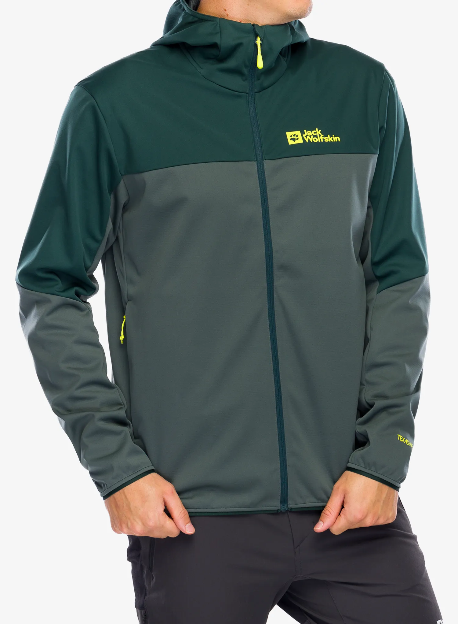 Softshell jakna Jack Wolfskin Feldberg Hoody - slate green
