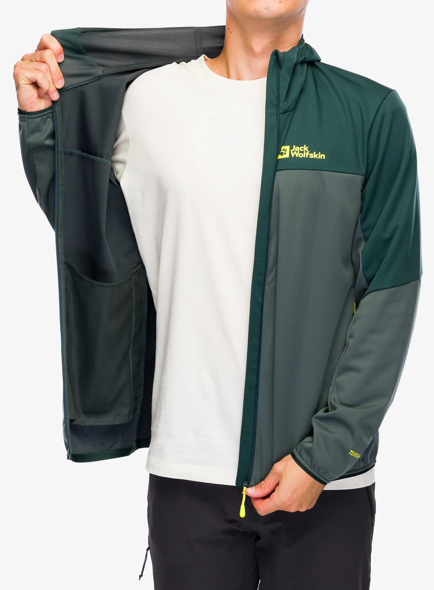 Softshell jakna Jack Wolfskin Feldberg Hoody - slate green