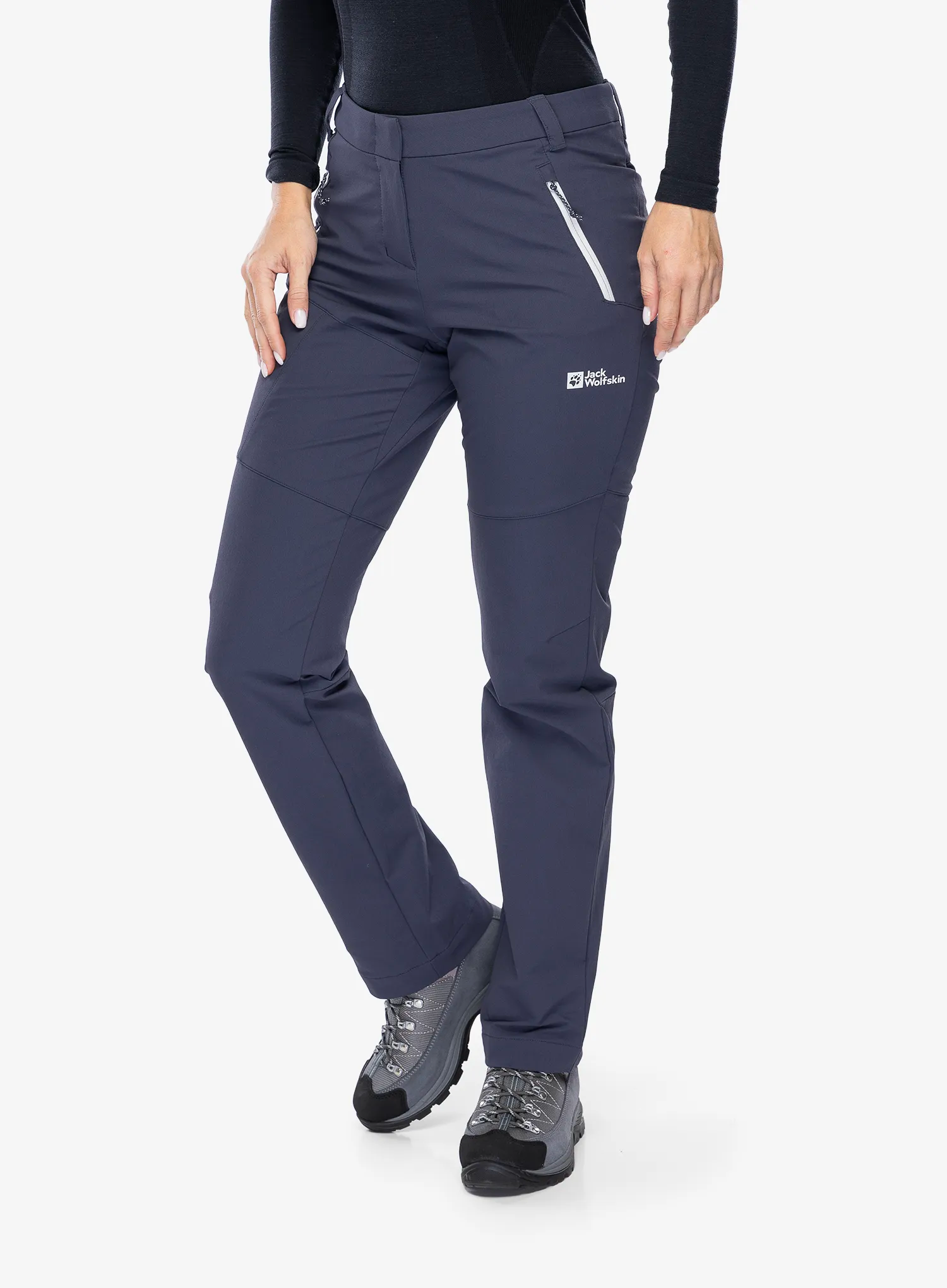 Ženske softshell hlače Jack Wolfskin Glastal Winter Pants - graphite/cool grey