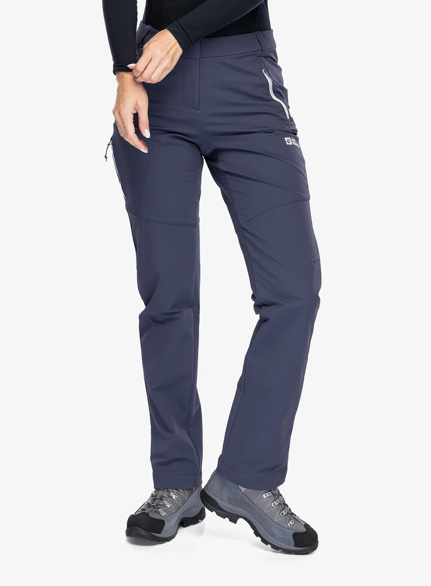 Ženske softshell hlače Jack Wolfskin Glastal Winter Pants - graphite/cool grey