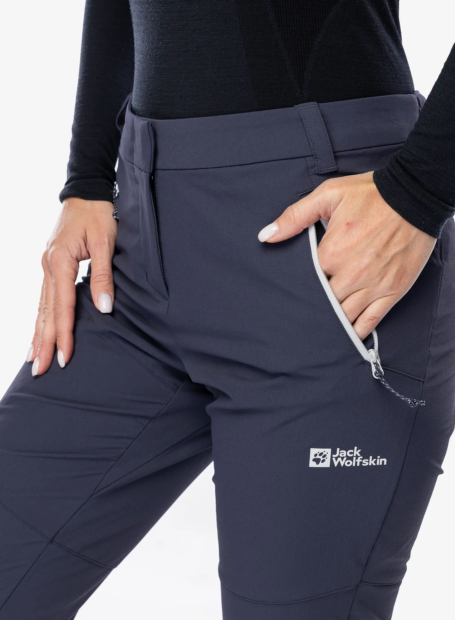 Ženske softshell hlače Jack Wolfskin Glastal Winter Pants - graphite/cool grey