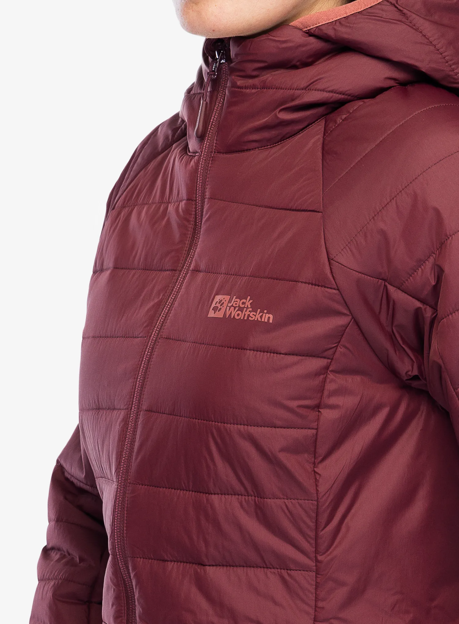 Ženski plašč Jack Wolfskin Lapawa Ins Coat - dark maroon
