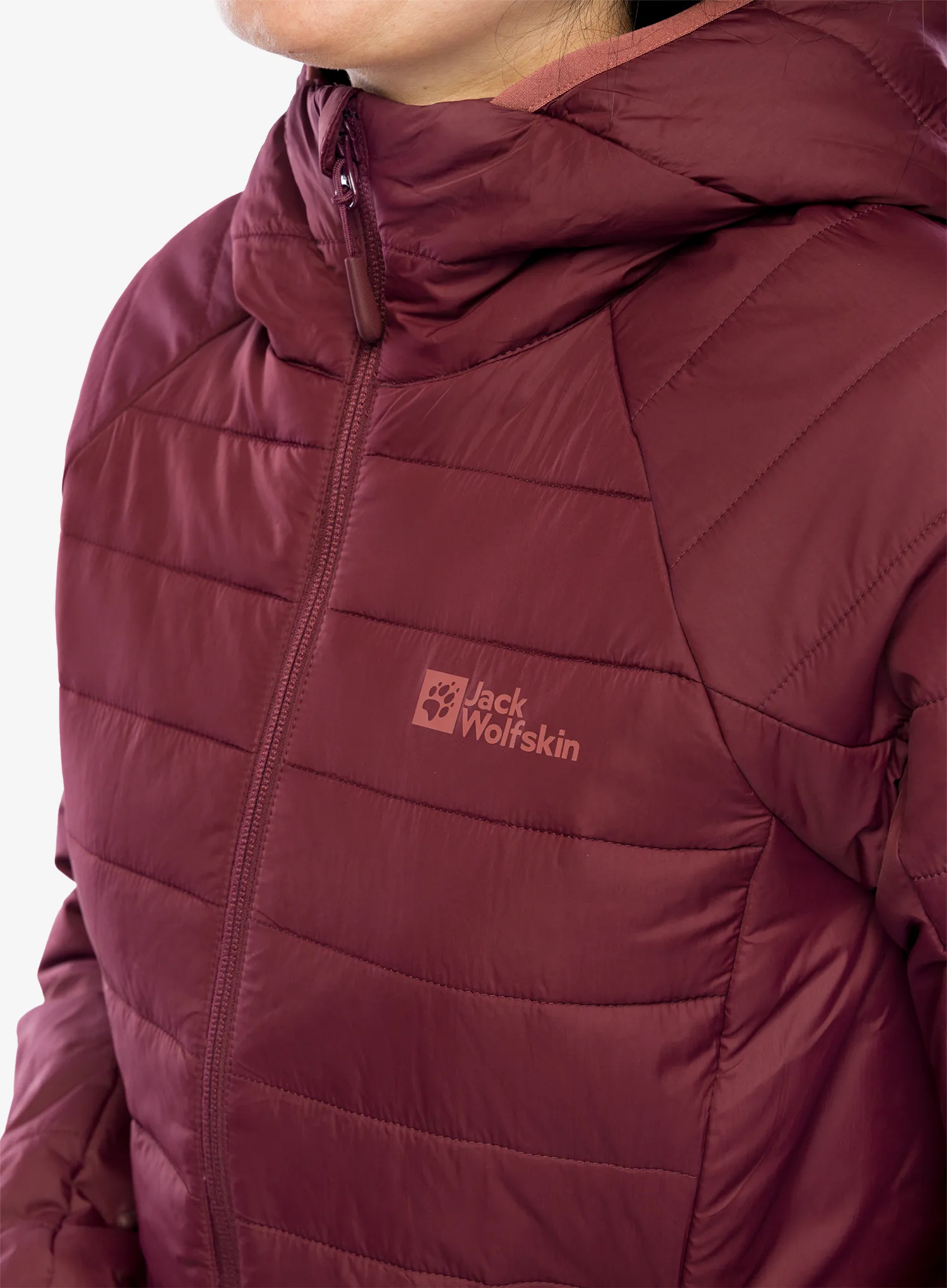 Sintetična jakna Jack Wolfskin Lapawa Ins Hoody - dark maroon