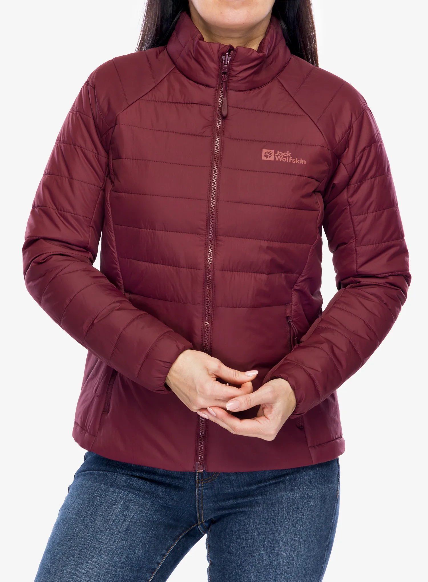 Ženska sintetična jakna Jack Wolfskin Lapawa Ins Jkt - dark maroon