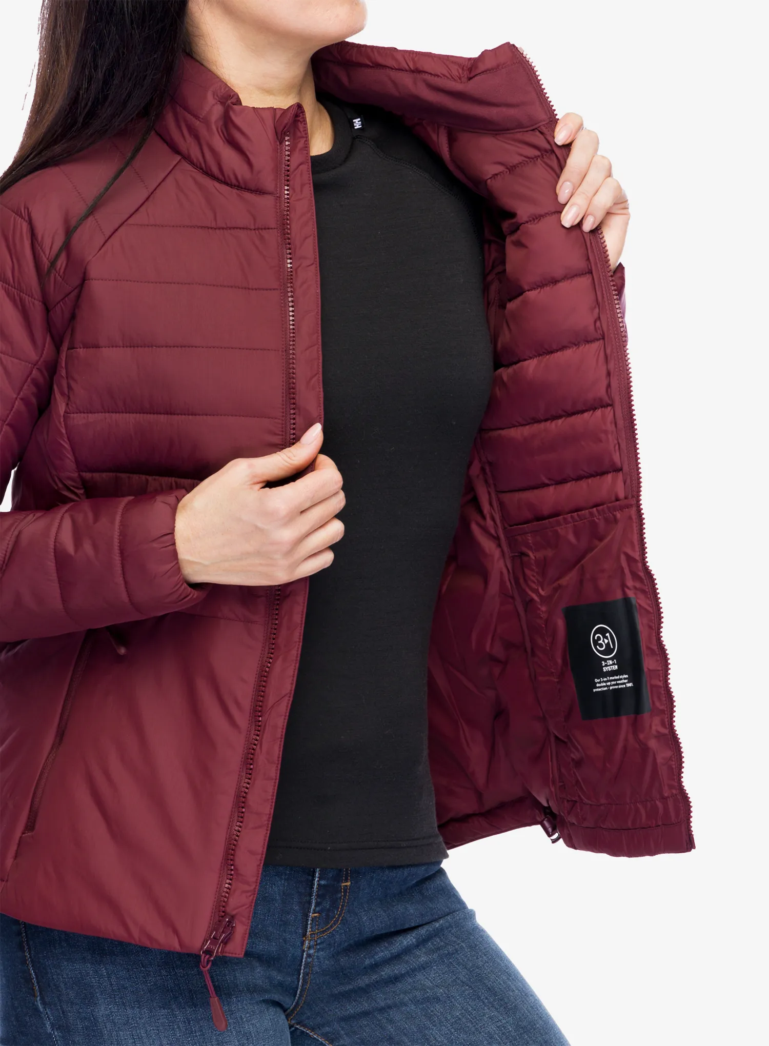 Ženska sintetična jakna Jack Wolfskin Lapawa Ins Jkt - dark maroon