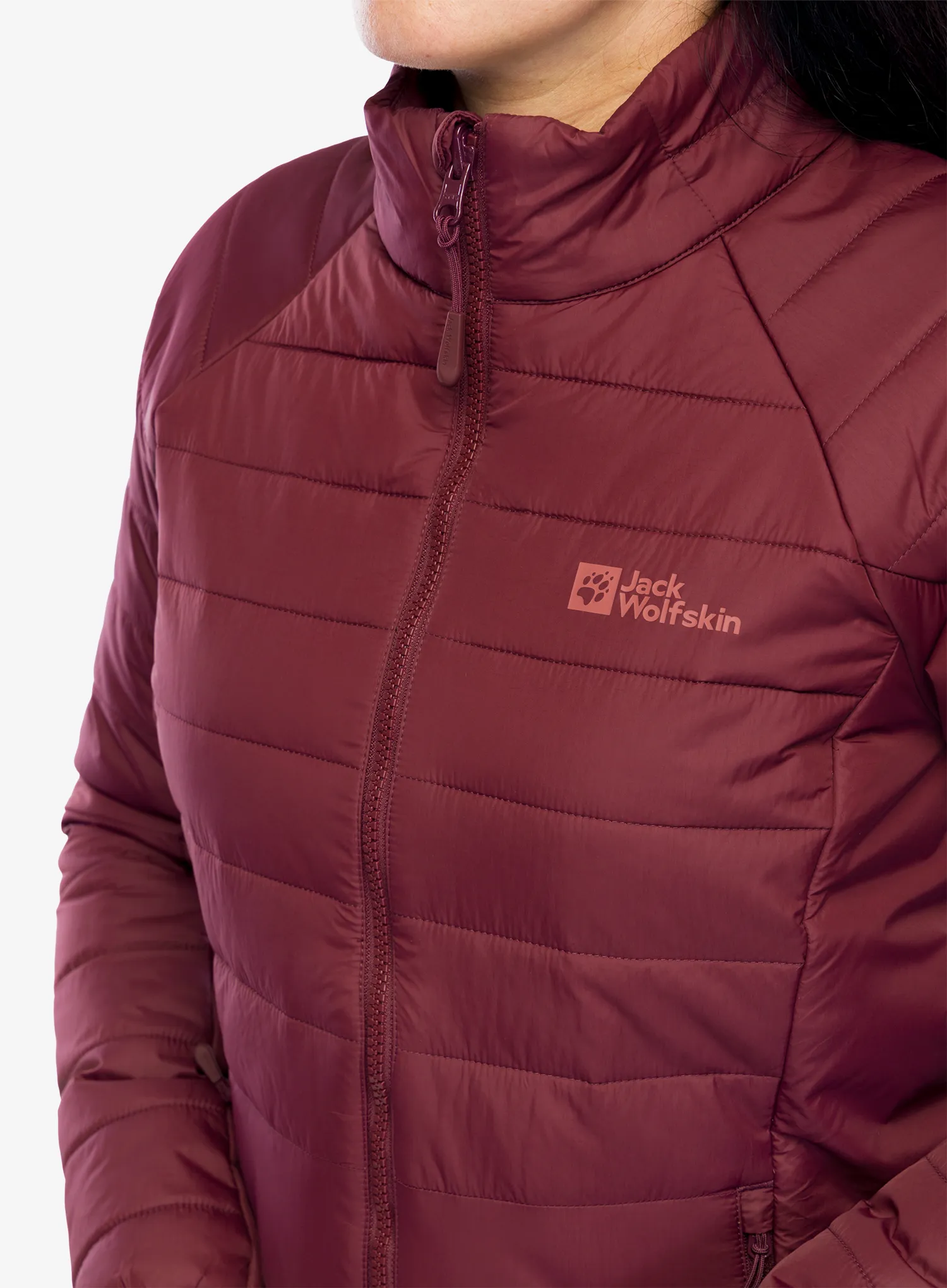 Ženska sintetična jakna Jack Wolfskin Lapawa Ins Jkt - dark maroon