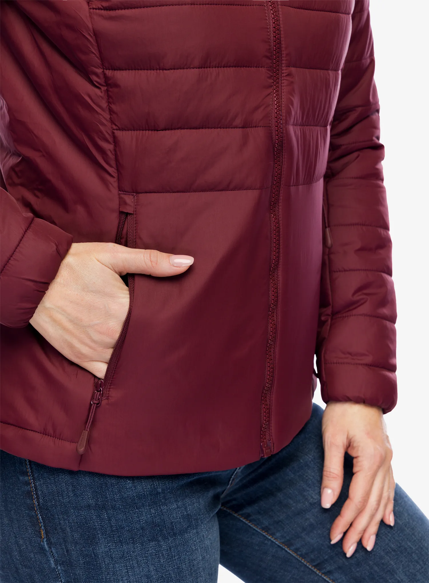 Ženska sintetična jakna Jack Wolfskin Lapawa Ins Jkt - dark maroon