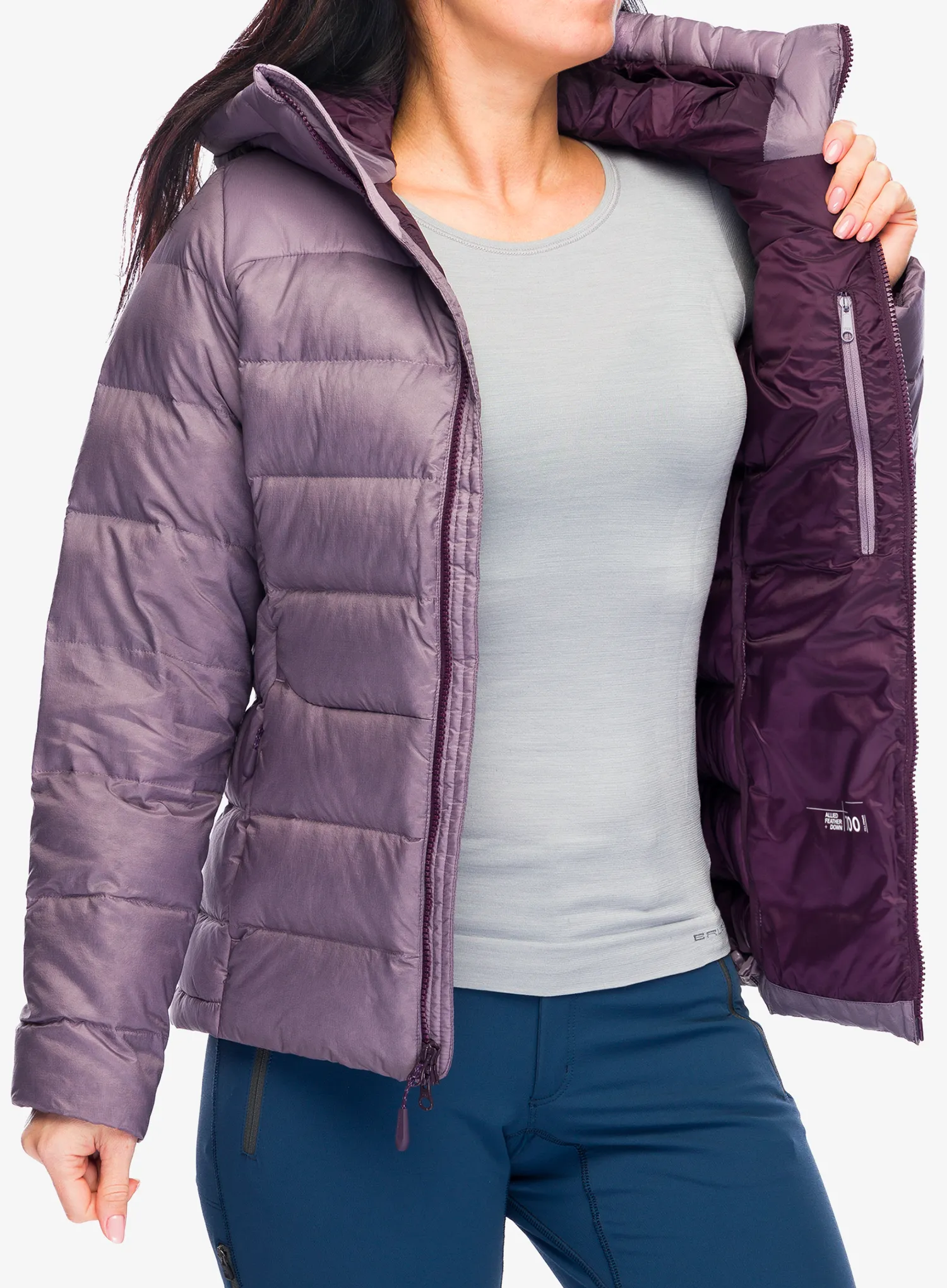 Ženska puhovka Jack Wolfskin Nebelhorn Down Hoody - wild blossom
