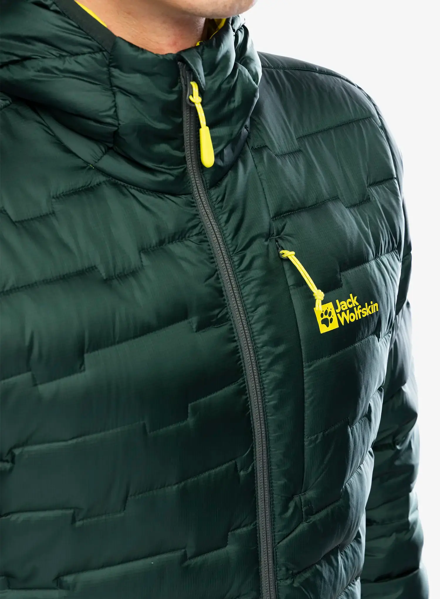 Puhovka Jack Wolfskin Passamani Down Hoody - black olive