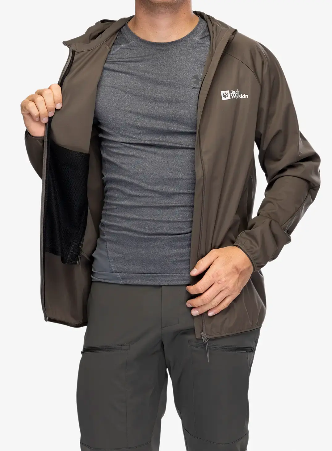 Softshell jakna Jack Wolfskin Prelight Pro Jacket - cold coffee