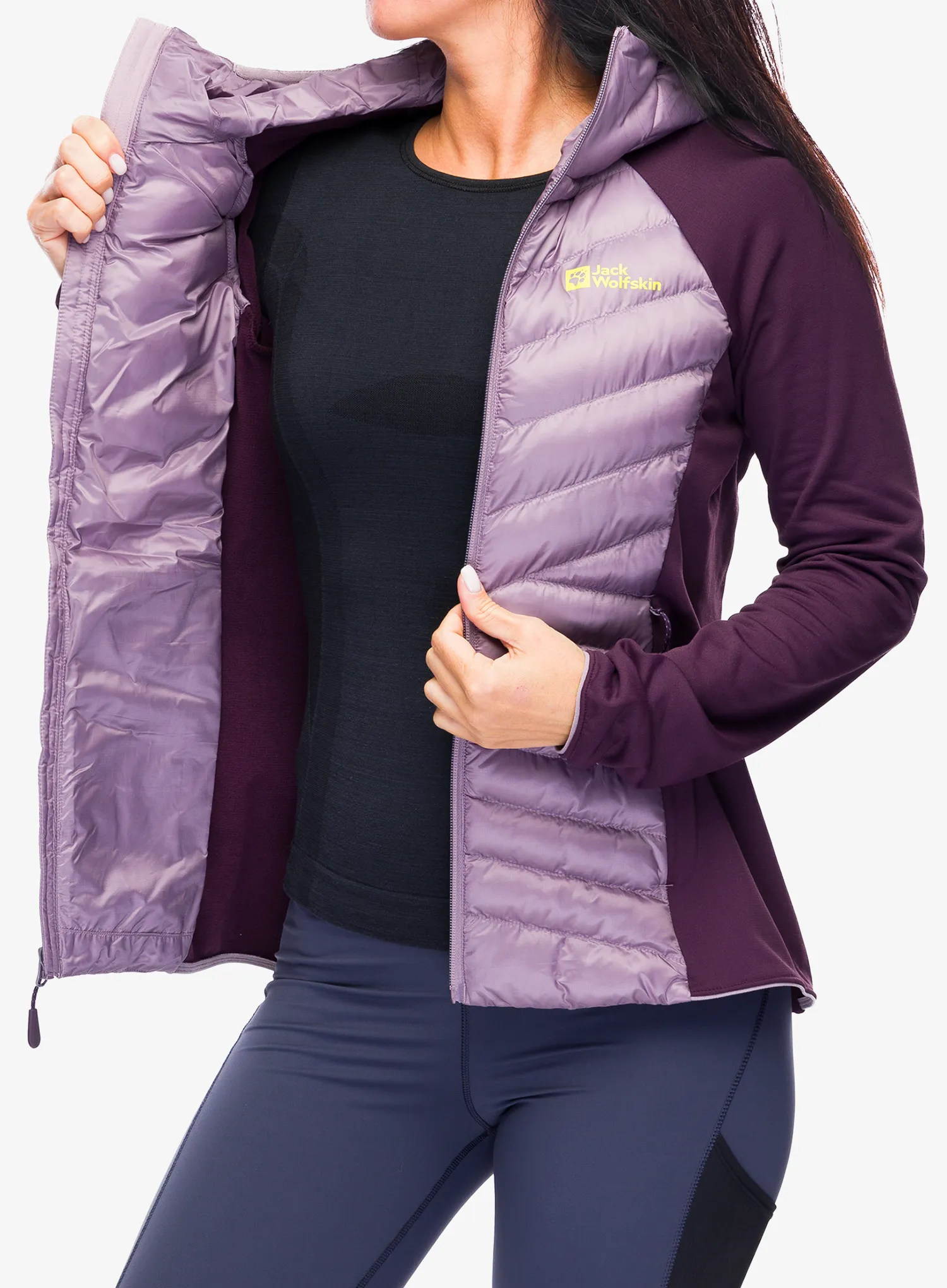 Ženska hibridna jakna Jack Wolfskin Routeburn Pro Hybrid - wild blossom