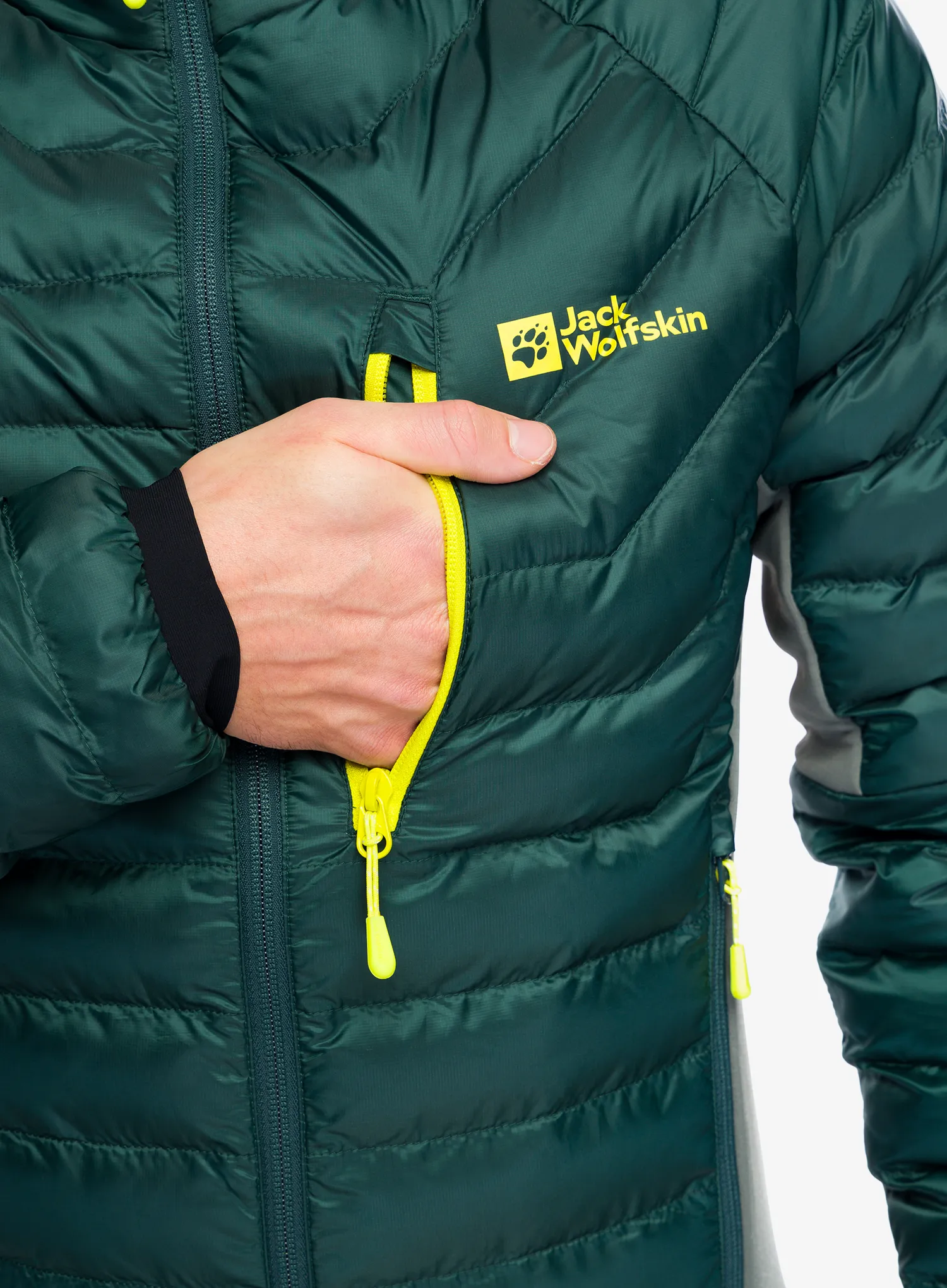 Sintetična jakna Jack Wolfskin Routeburn Pro Ins Jacket - black olive/firefly