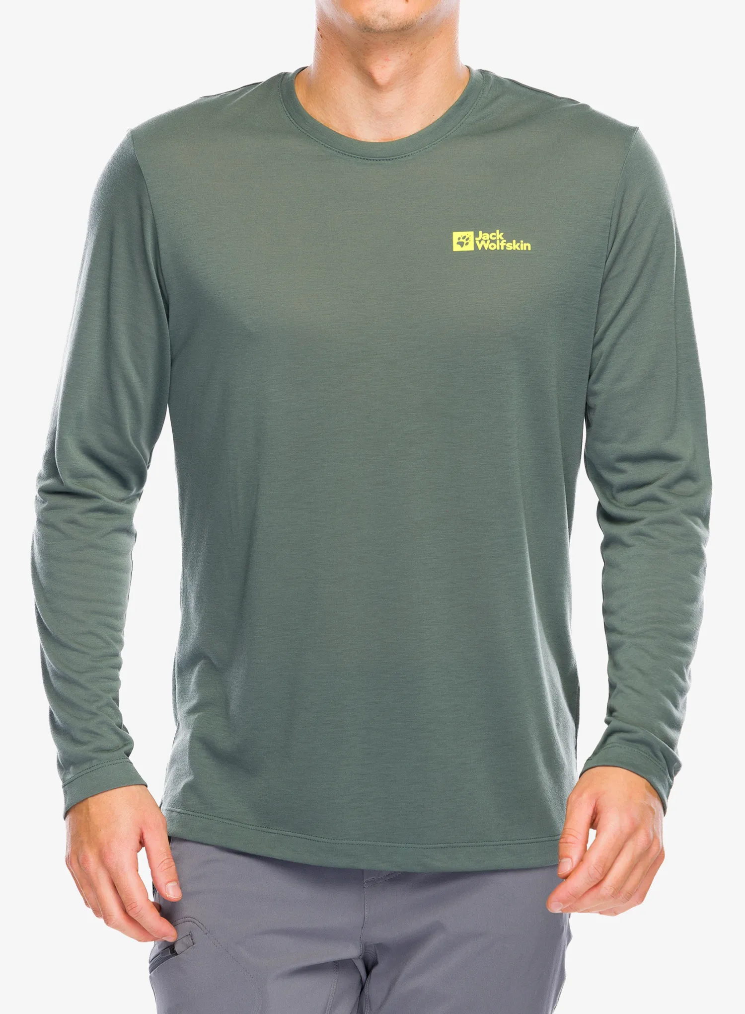 Majica z dolgimi rokavi Jack Wolfskin Vonnan LS T - slate green