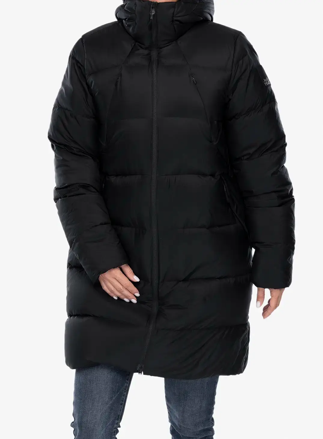 Puhast plašč Jack Wolfskin Wandermood Down Parka - granite black