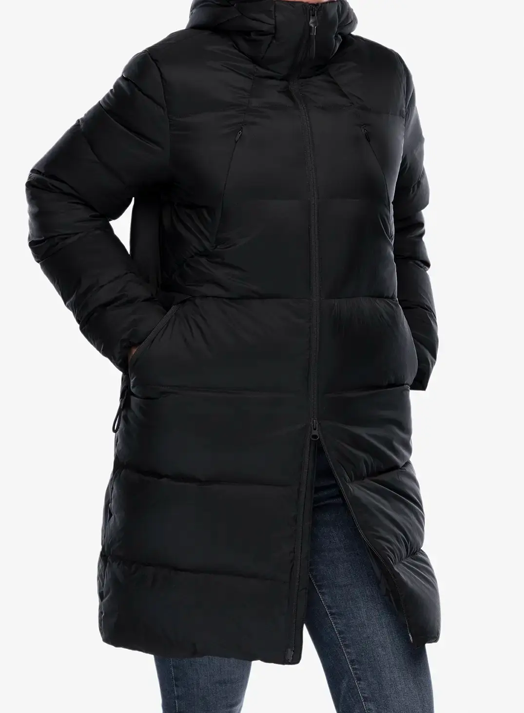 Puhast plašč Jack Wolfskin Wandermood Down Parka - granite black