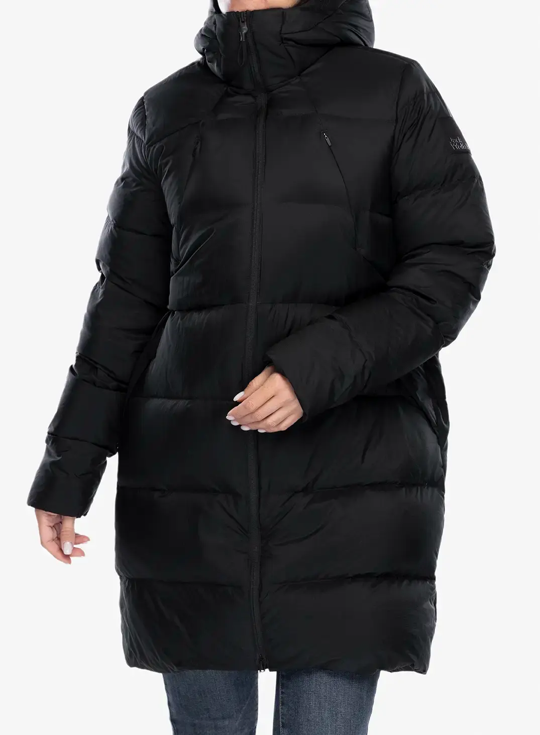 Puhast plašč Jack Wolfskin Wandermood Down Parka - granite black