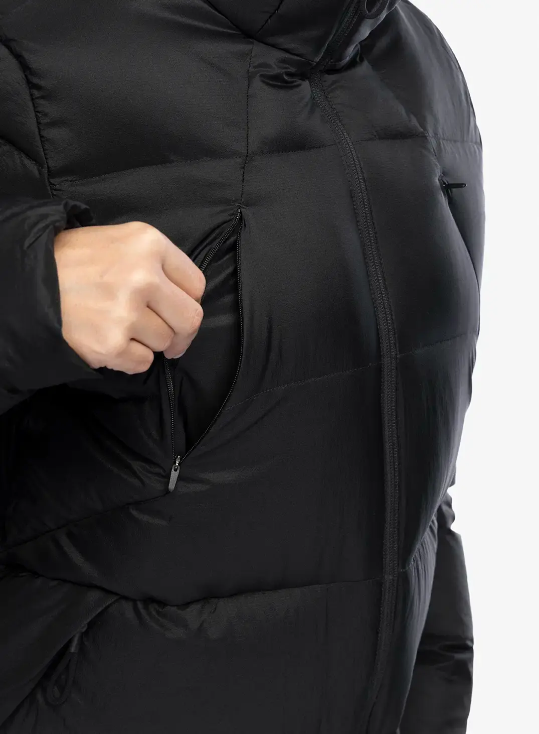 Puhast plašč Jack Wolfskin Wandermood Down Parka - granite black