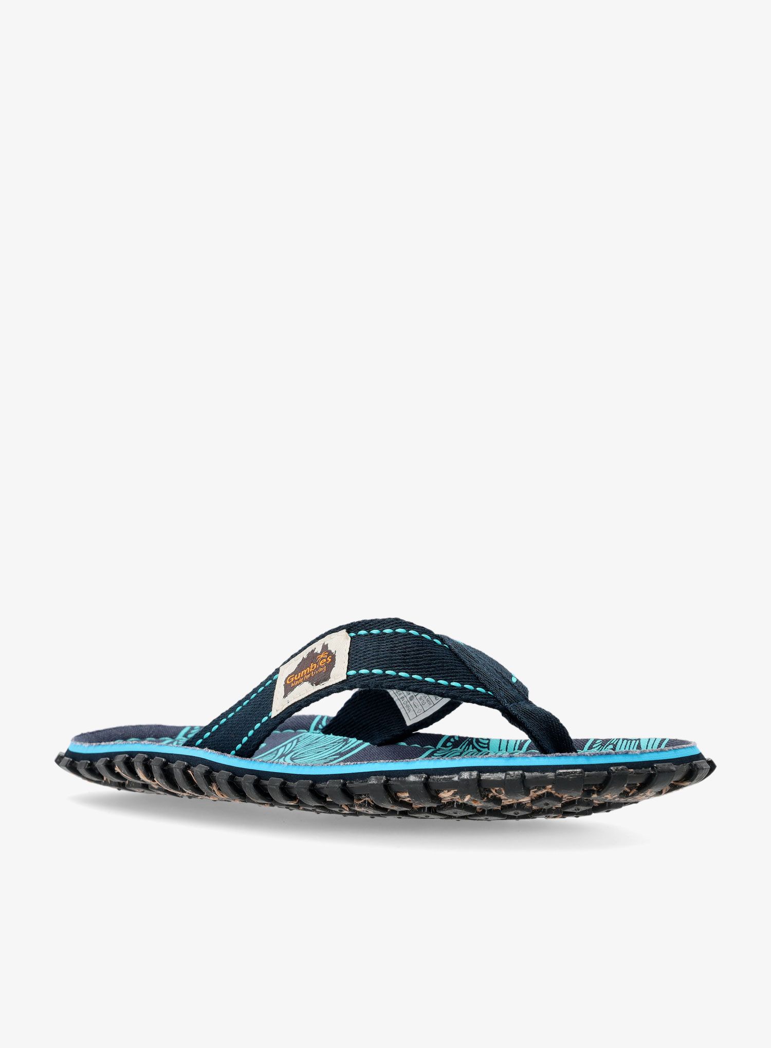 Japonke Gumbies Islander Canvas Flip-Flops - navy waves