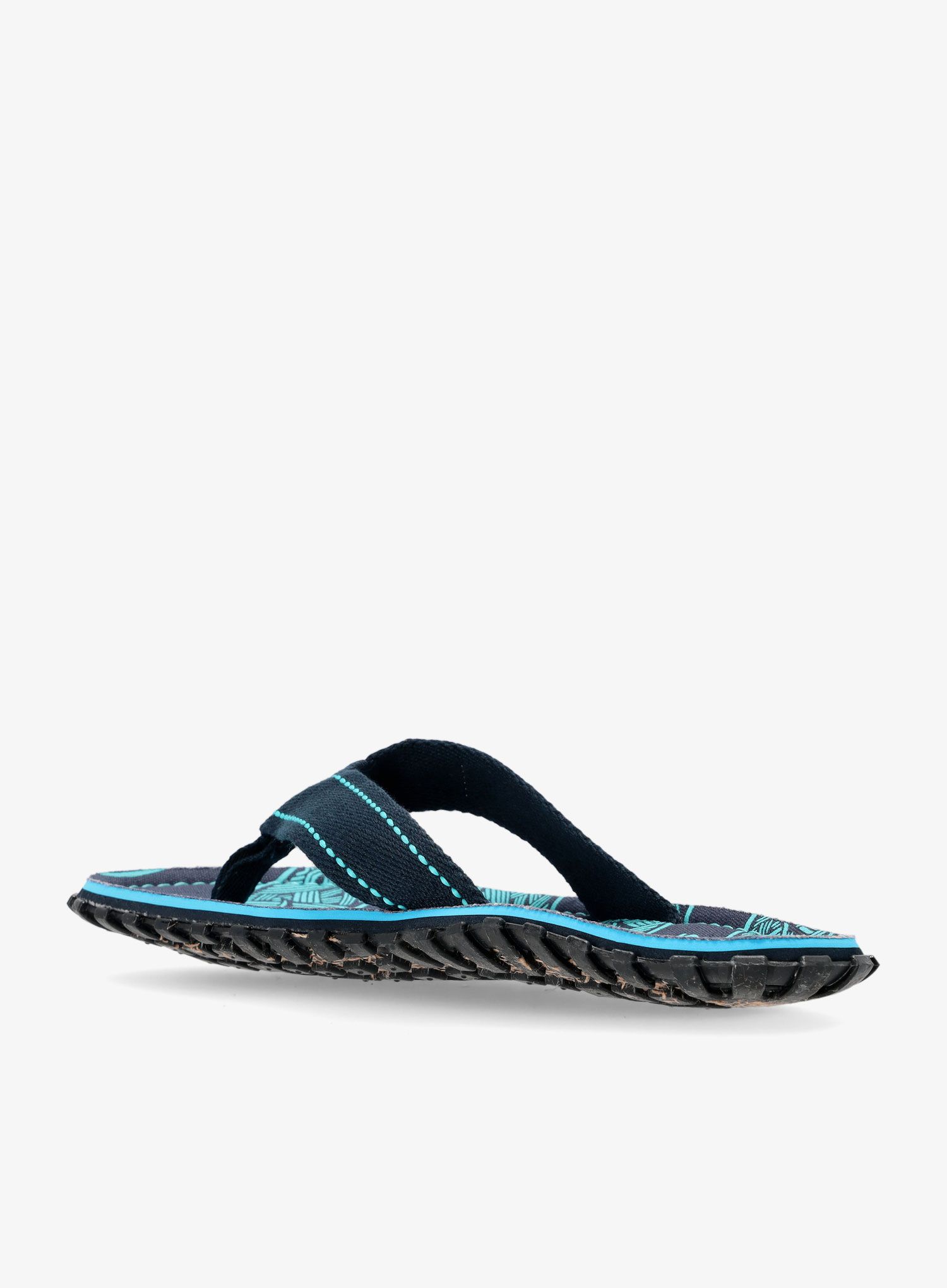 Japonke Gumbies Islander Canvas Flip-Flops - navy waves