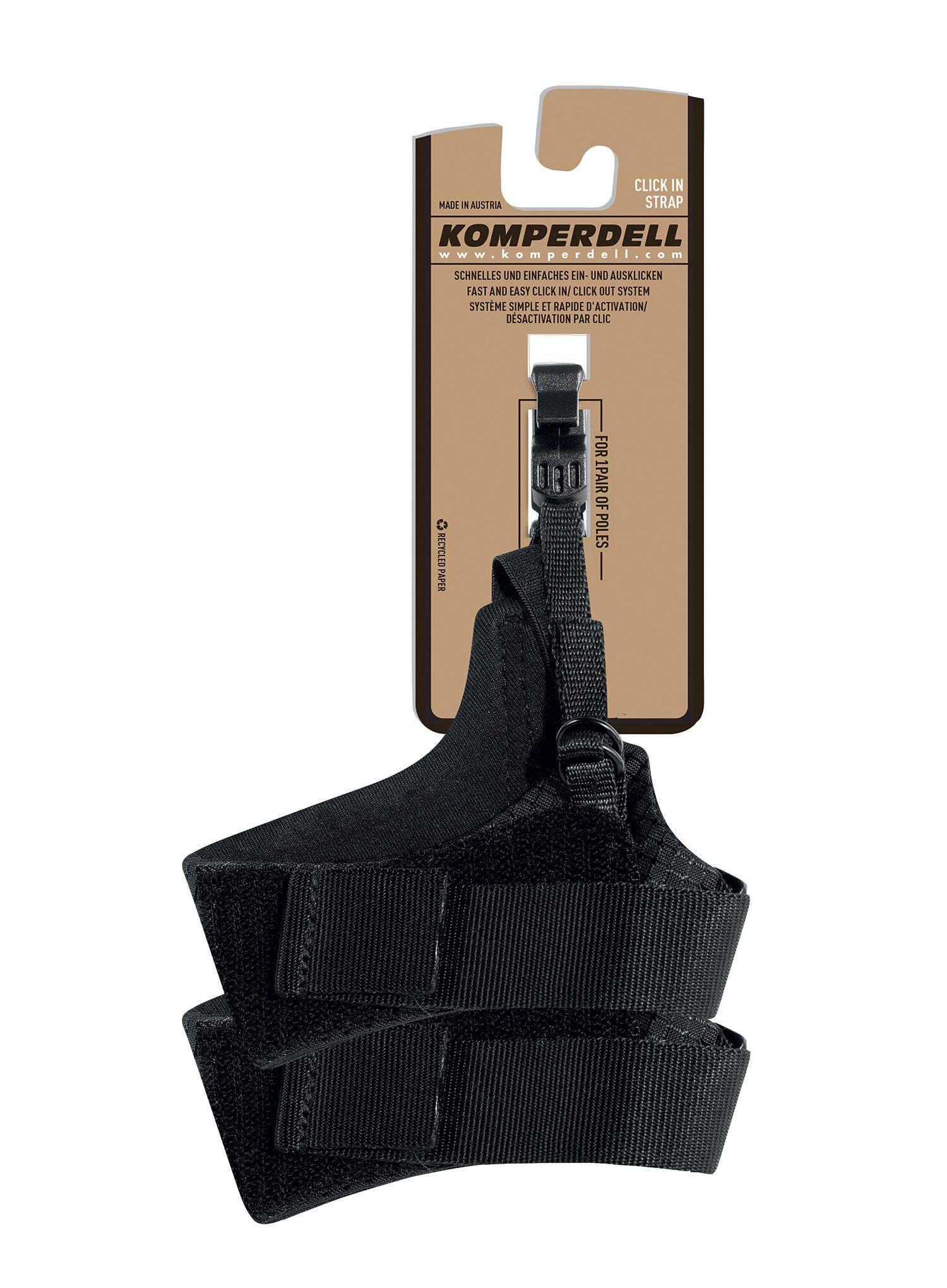 Zapestne zanke Komperdell Nordic Walking Strap Click-In 2.0 - black
