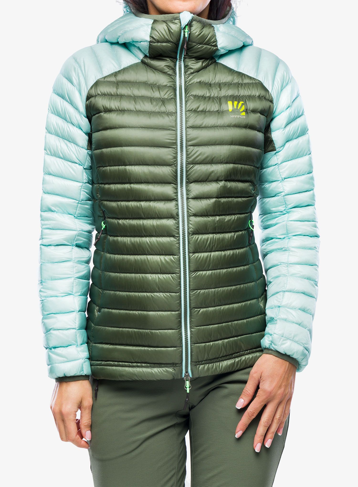 Ženska puhovka Karpos Alagna Down Jacket - thyme/aqua sky